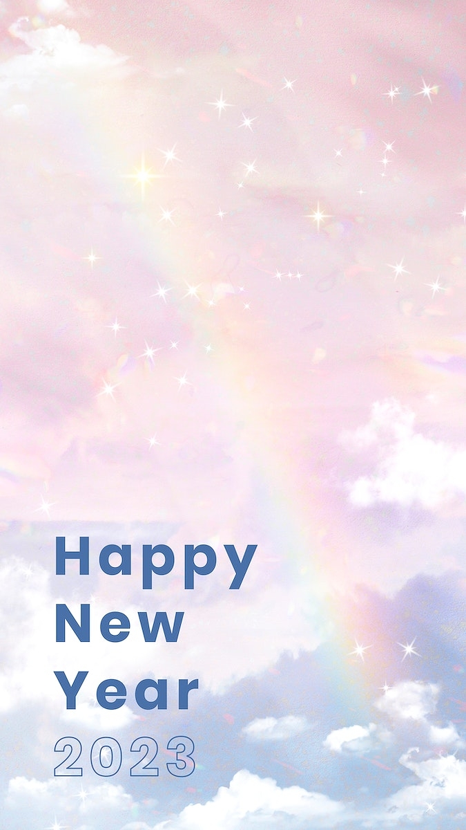 680x1200 Pastel new year 2023 greeting, Phone