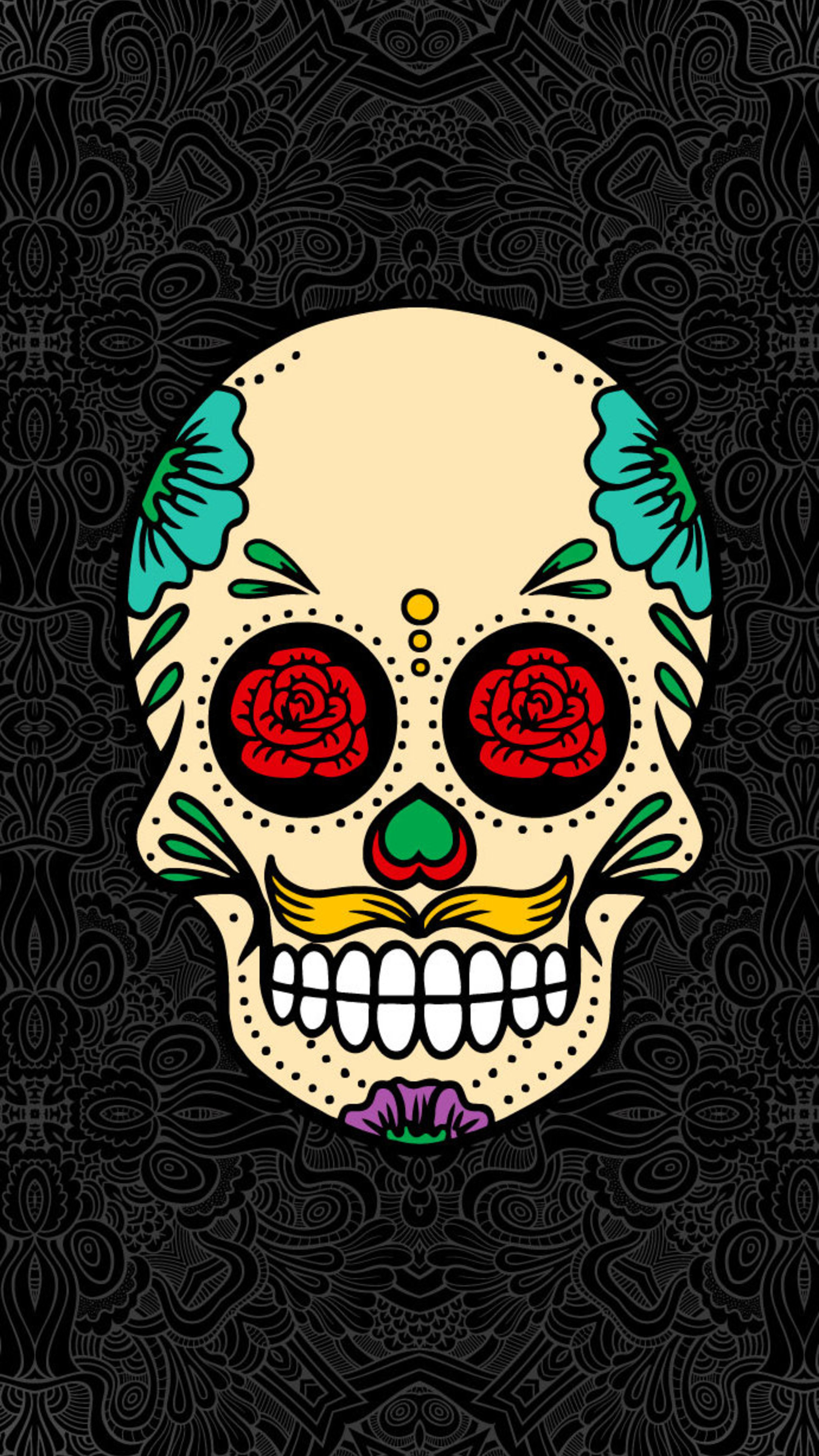 2160x3840 Skull Abstract Rose Flowers 7 Skull Wallpaper 4k, Phone