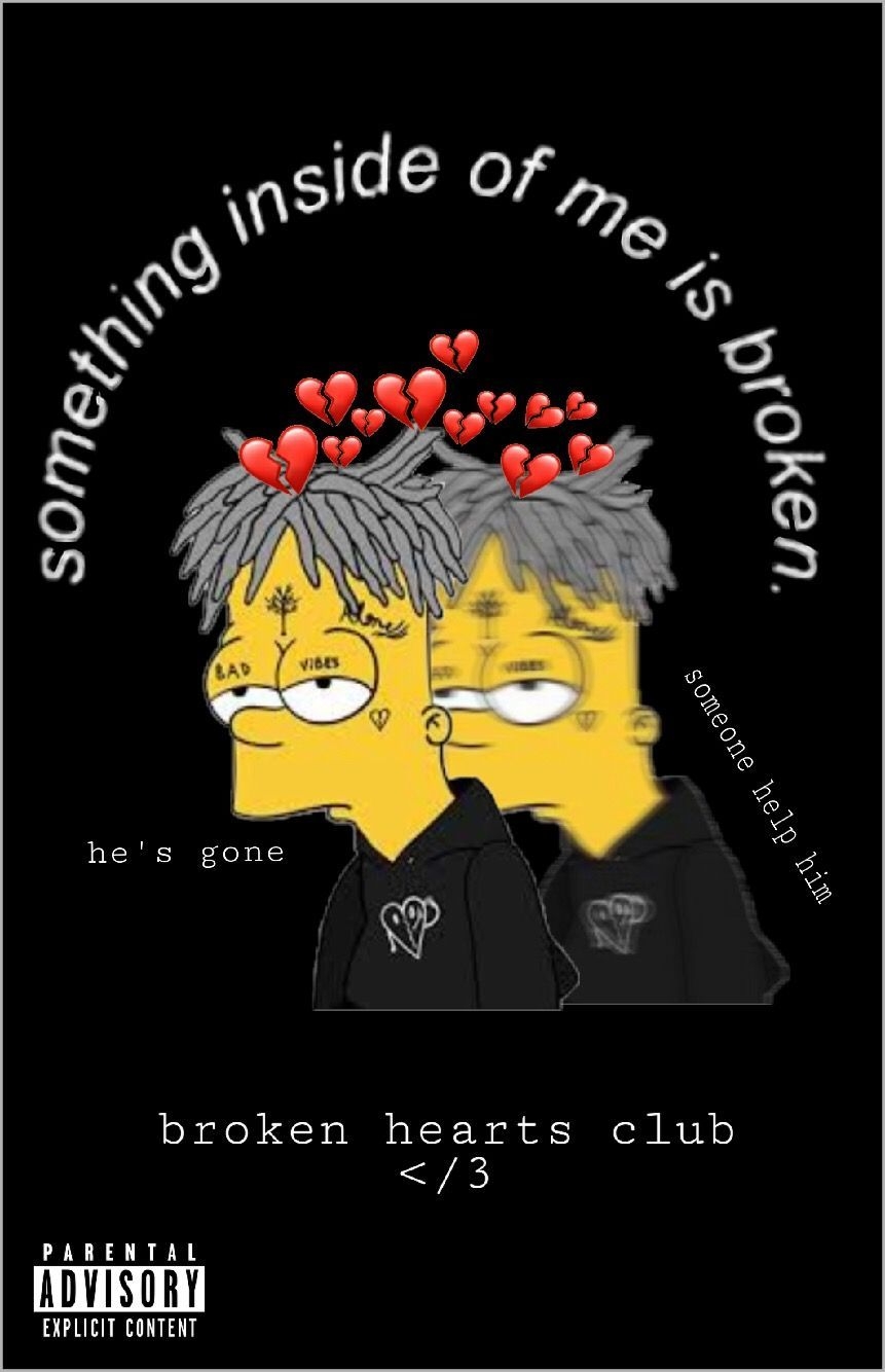 870x1340 Simpson Sad Broken Heart, Phone