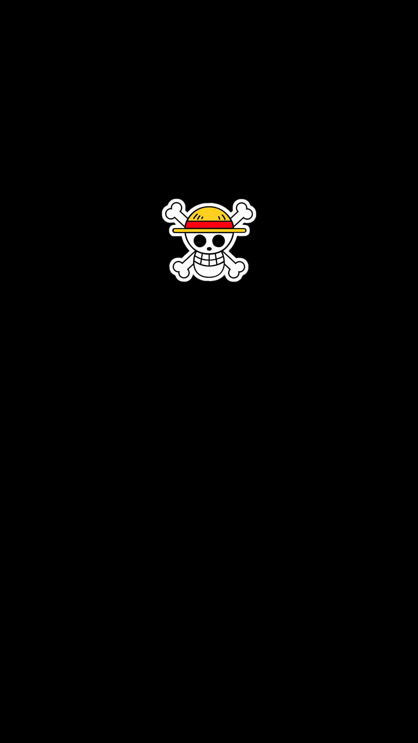 1440x2560 Simple AMOLED Strawhat Jolly Roger wallpaper, Phone