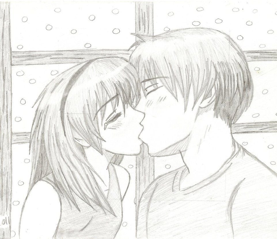 970x830 Kiss Sketch Image, Desktop