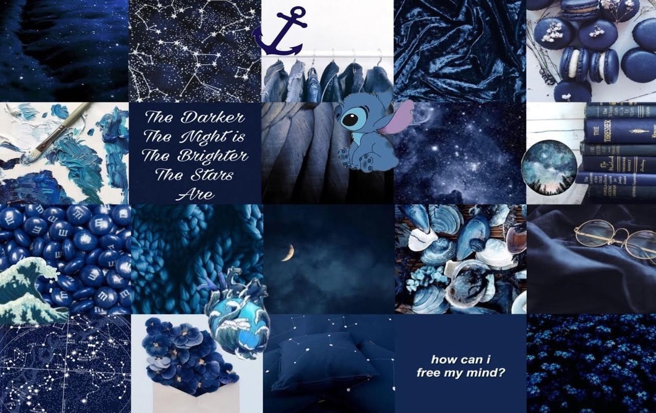 1280x810 Aesthetic Laptop Background Blue / Blue Aesthetic Laptop Wallpaper / Moonset laptop & ipad skin, Desktop