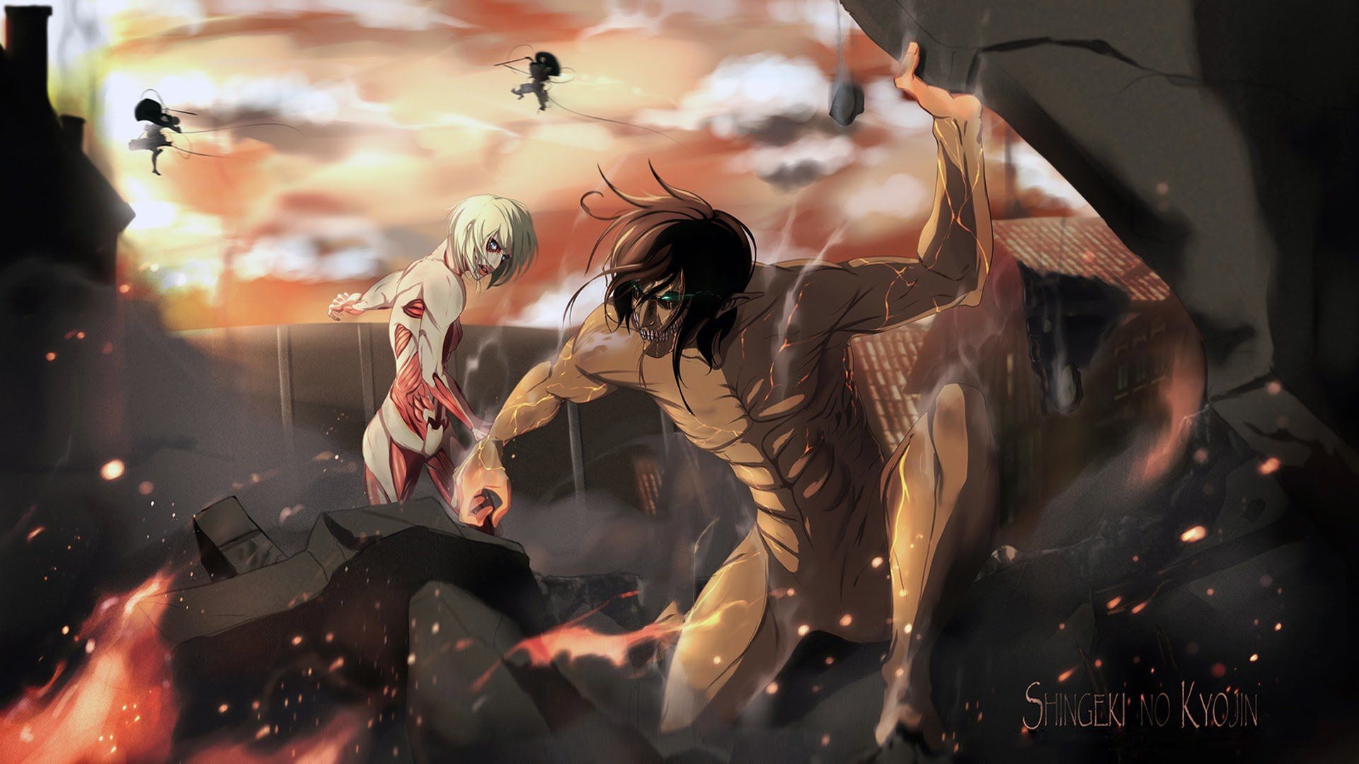 1920x1080 Anime Attack On Titan Eren Yeager Annie Leonhart Wallpaper. Attack on titan eren, Attack on titan, Attack on titan levi, Desktop