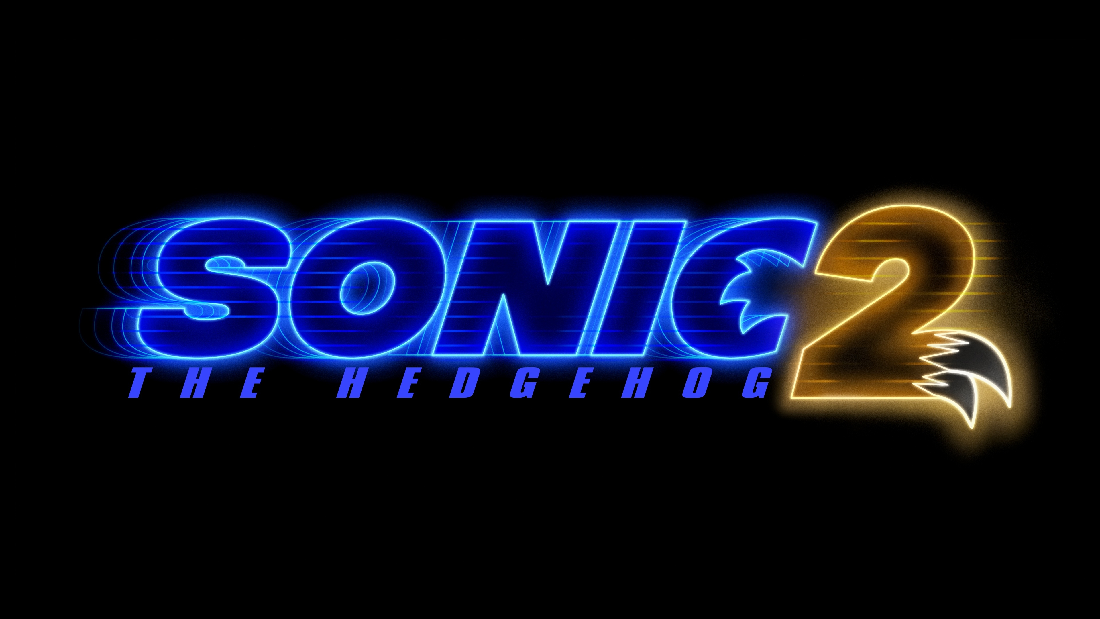 3840x2160 Sonic the Hedgehog 2 Wallpaper 4K, 2022 Movies, Black background, AMOLED, 5K, Movies, Desktop