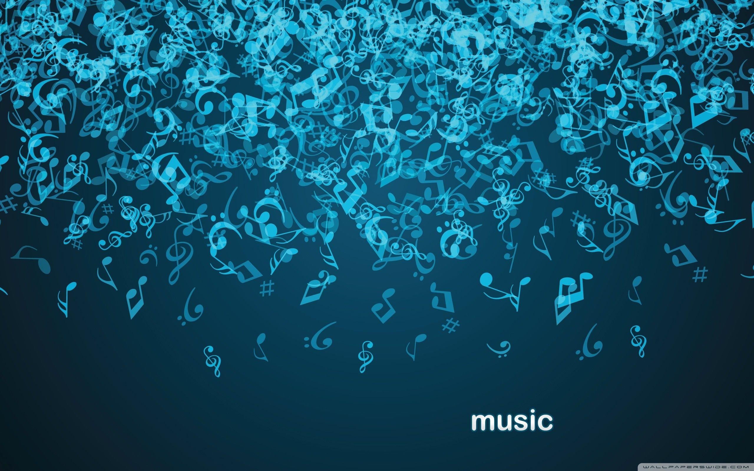 2560x1600 Blue Music Notes Wallpaper, Desktop