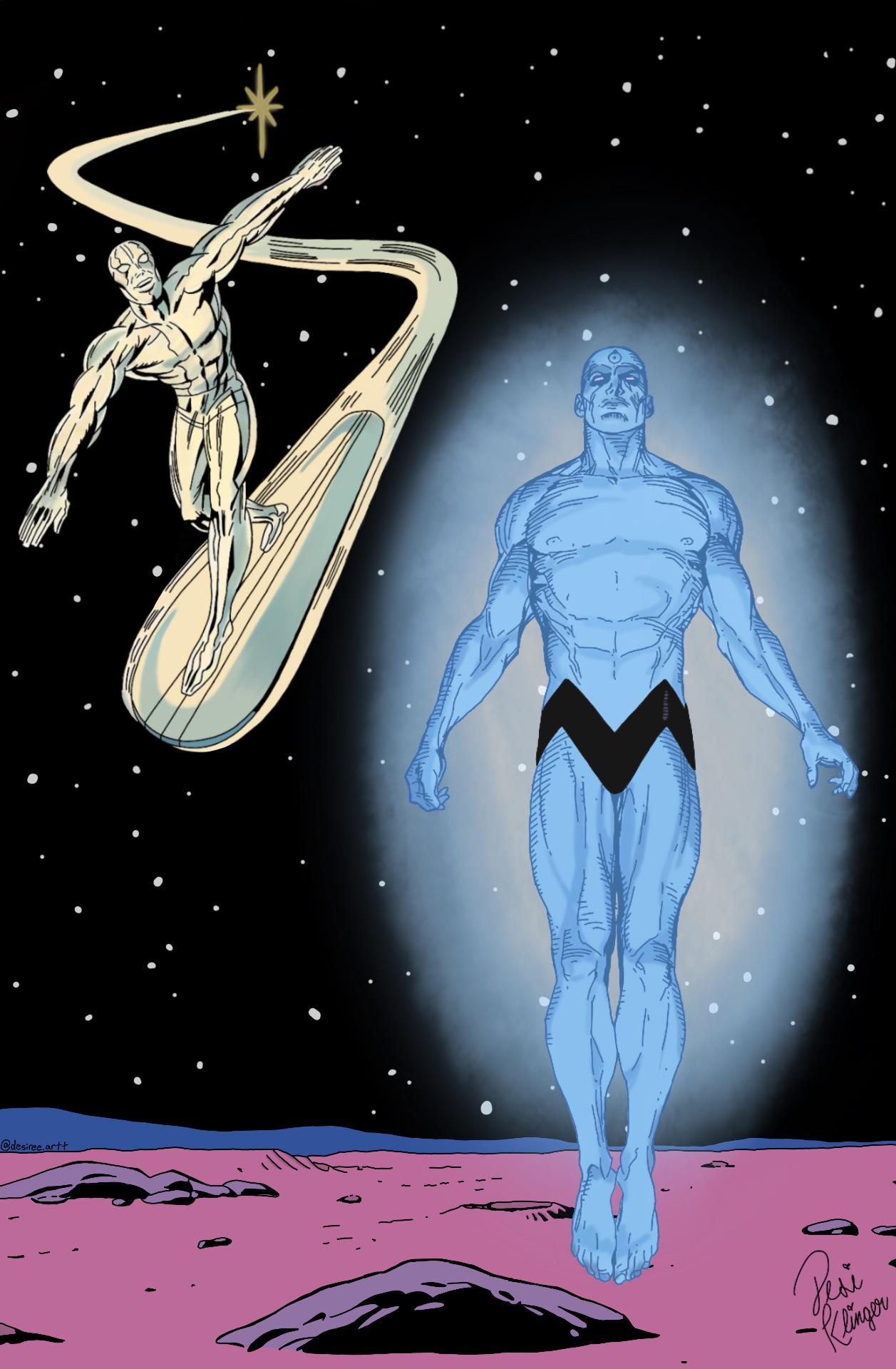 1260x1920 Doctor Manhattan Cross Over Fan Art, Phone