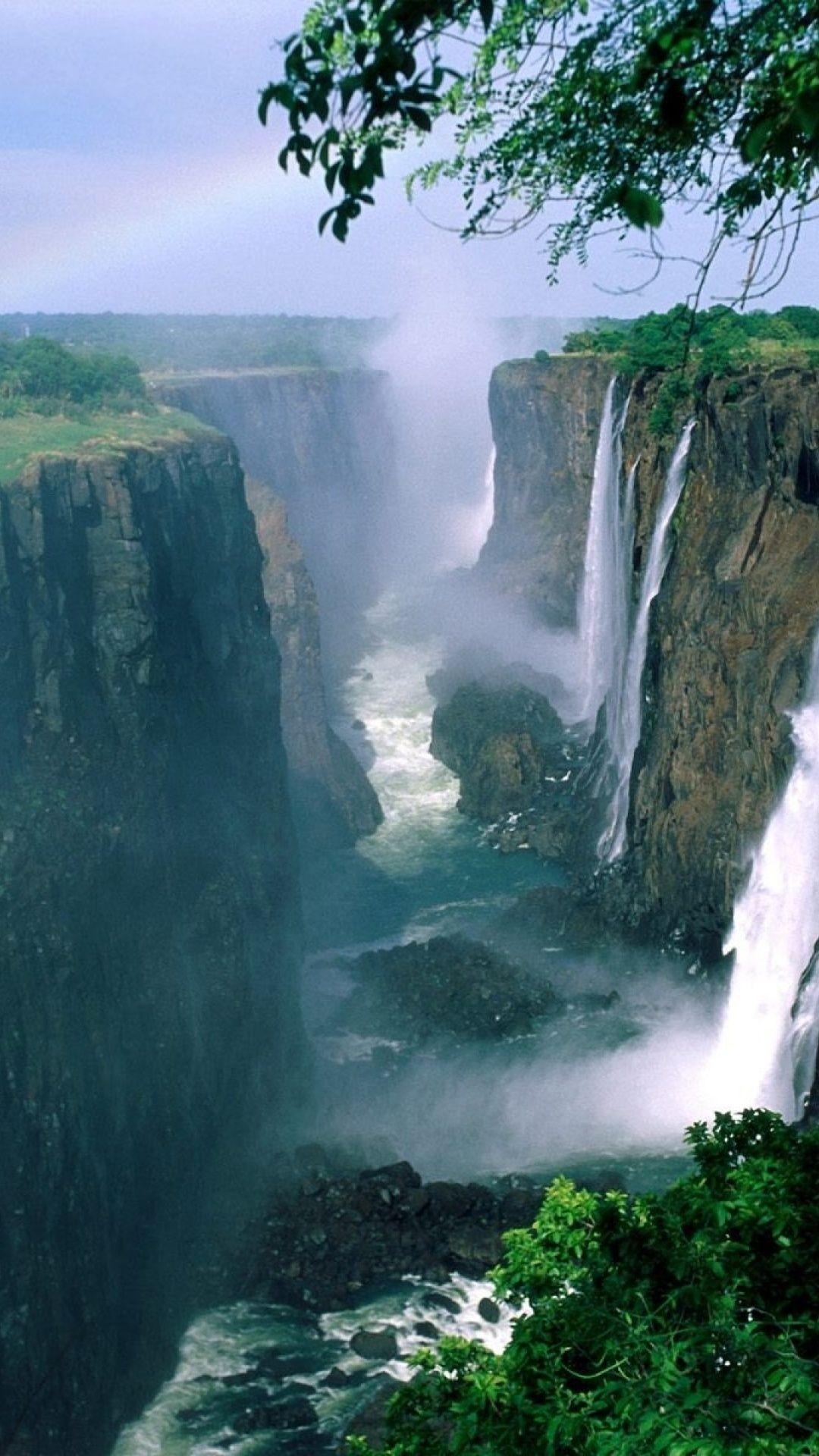 1080x1920 Zimbabwe Waterfalls & Rainbow Htc one wallpaper, Phone