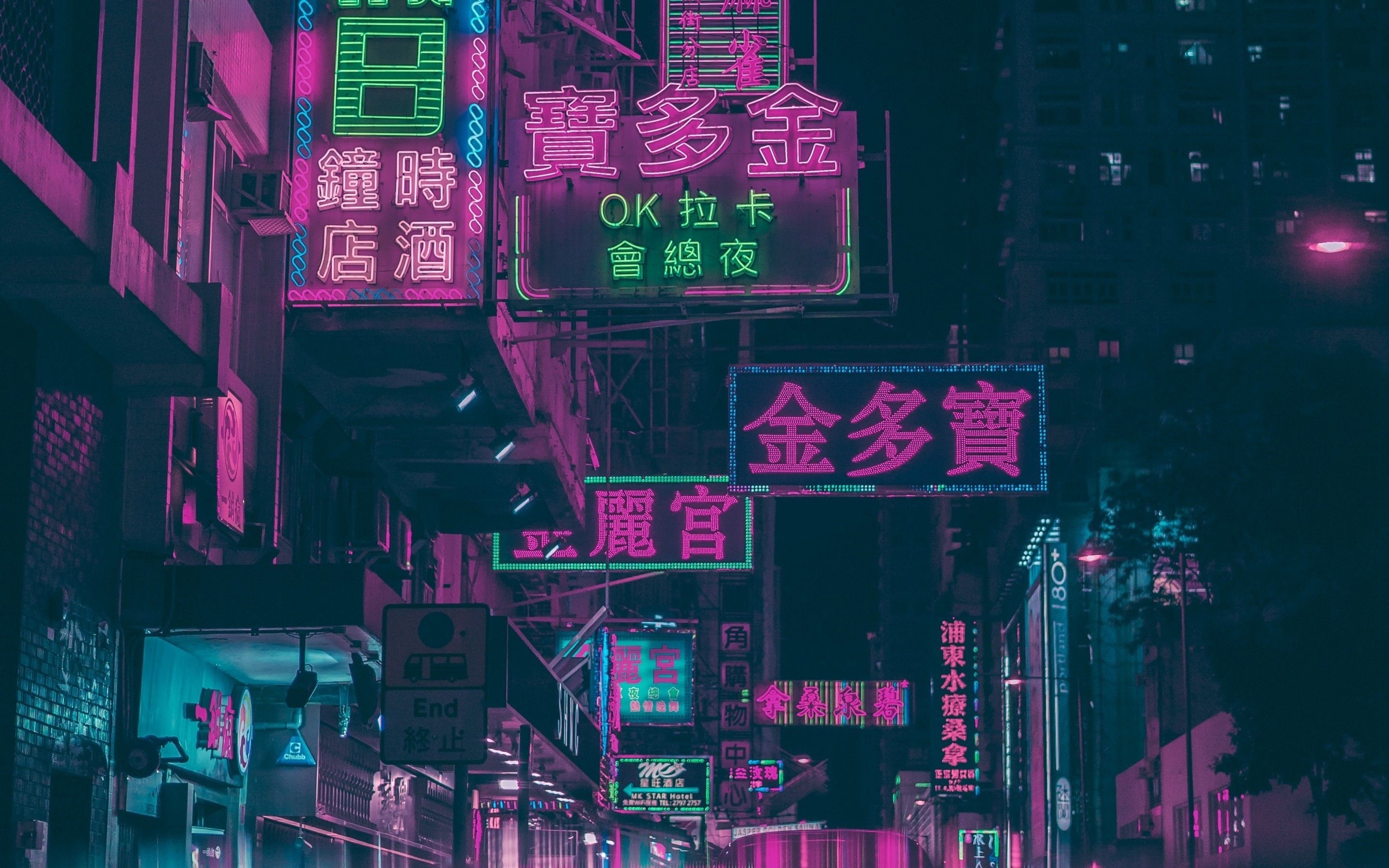 2880x1800 Neon Hong Kong Wallpaper, Desktop