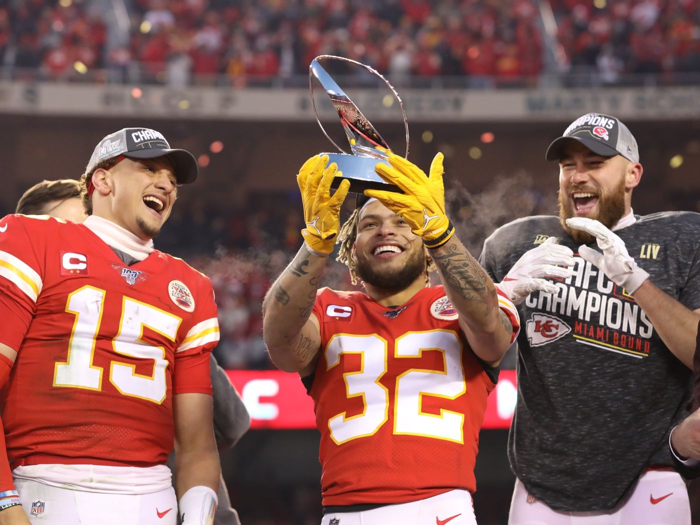 1400x1050 Patrick Mahomes, Travis Kelce and Tyrann Mathieu will appear on the Chiefs' episode of 'America's Game', Desktop