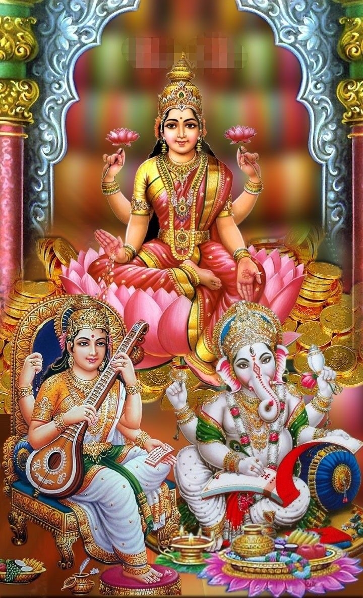 720x1190 TriDevi. Saraswati goddess, Lakshmi image, Lord krishna image, Phone