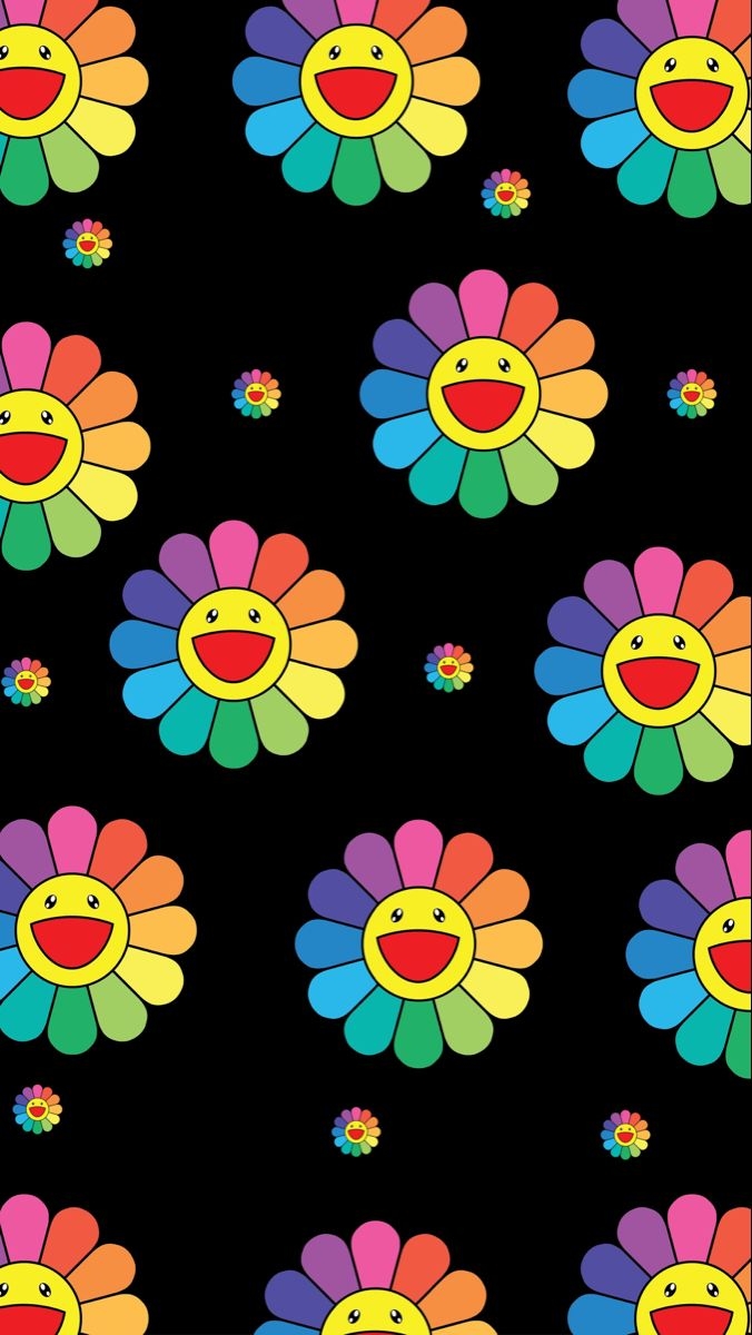 680x1200 Kaws wallpaper, Murakami flower, Bape, Phone