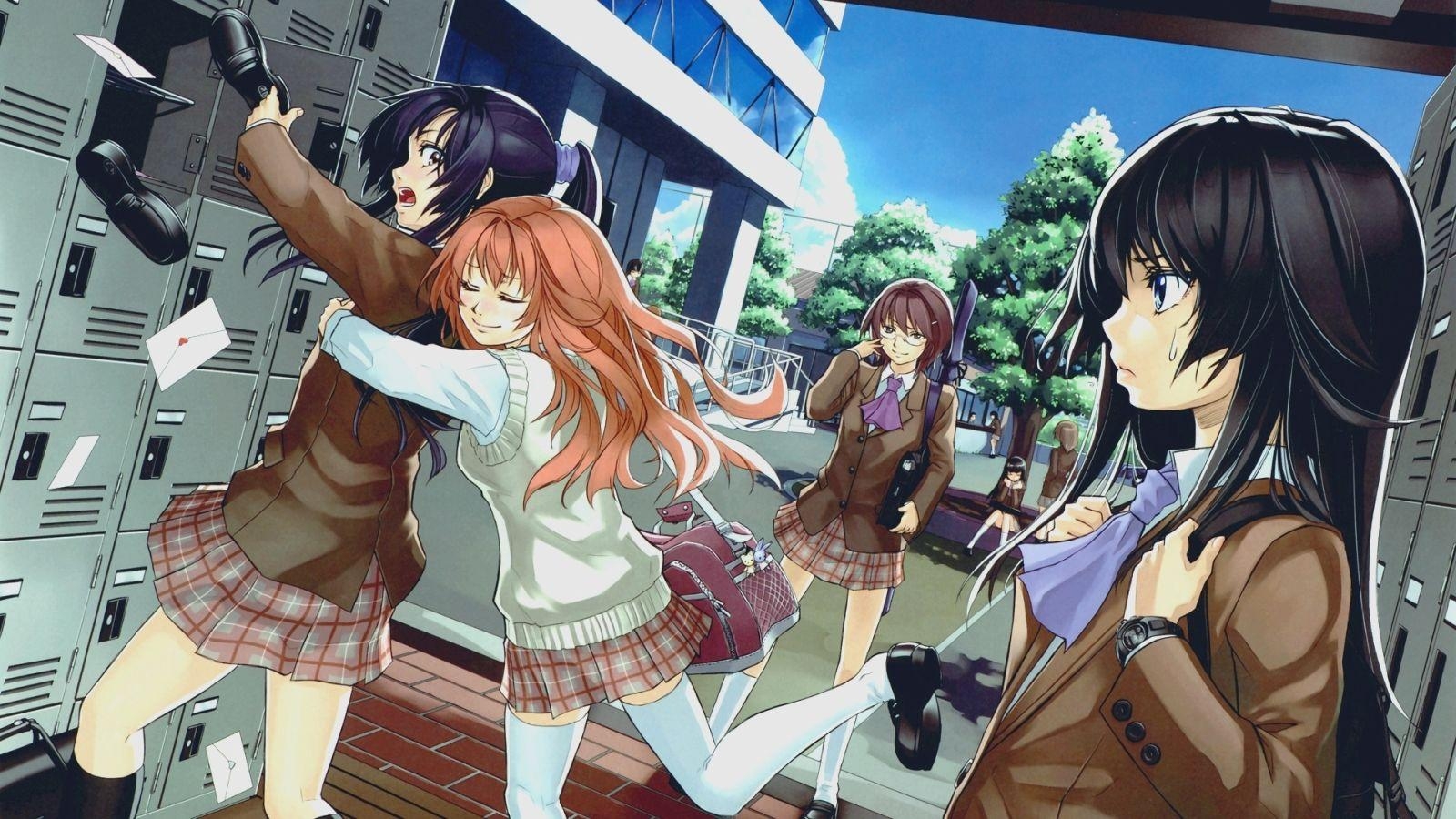 1600x900 Anime School Girls Widescreen Wallpaper. Wide Wallpaper.NET, Desktop