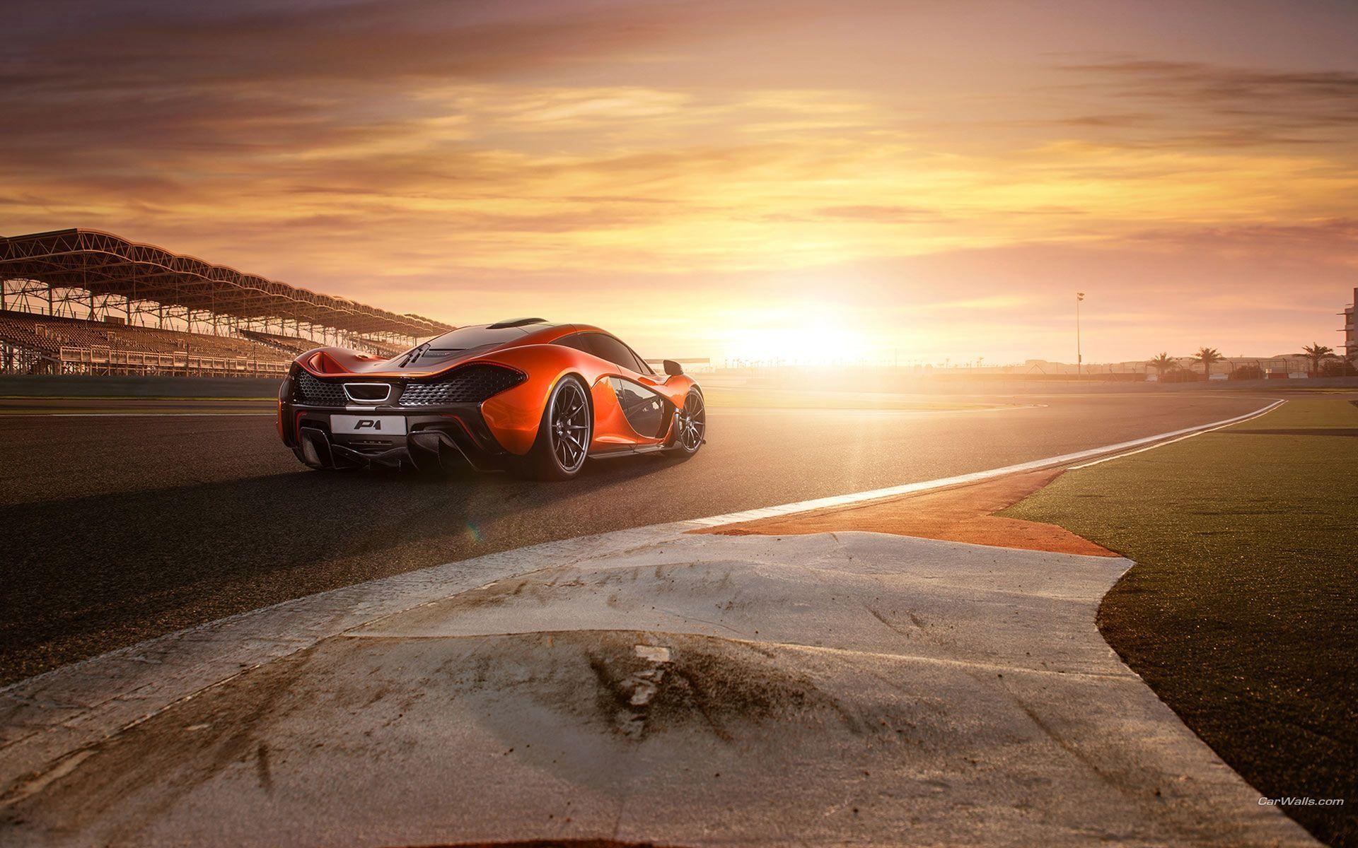 1920x1200 McLaren P1 Race Track Sunlight Sunset supercars sky wallpaper, Desktop