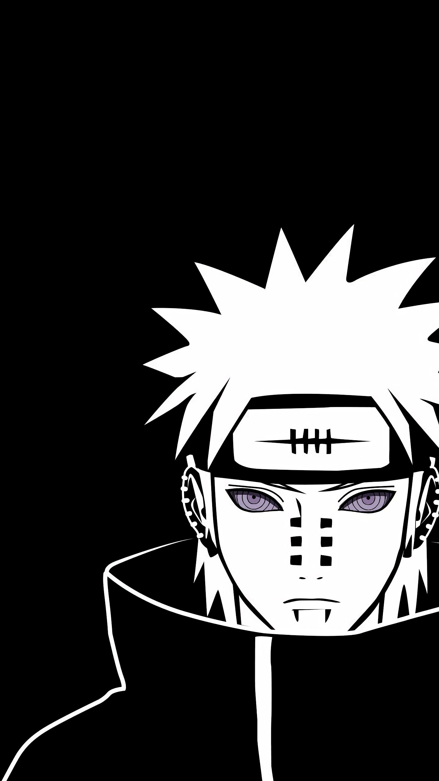 1440x2560 Pain Naruto Black And White Wallpaper, Phone