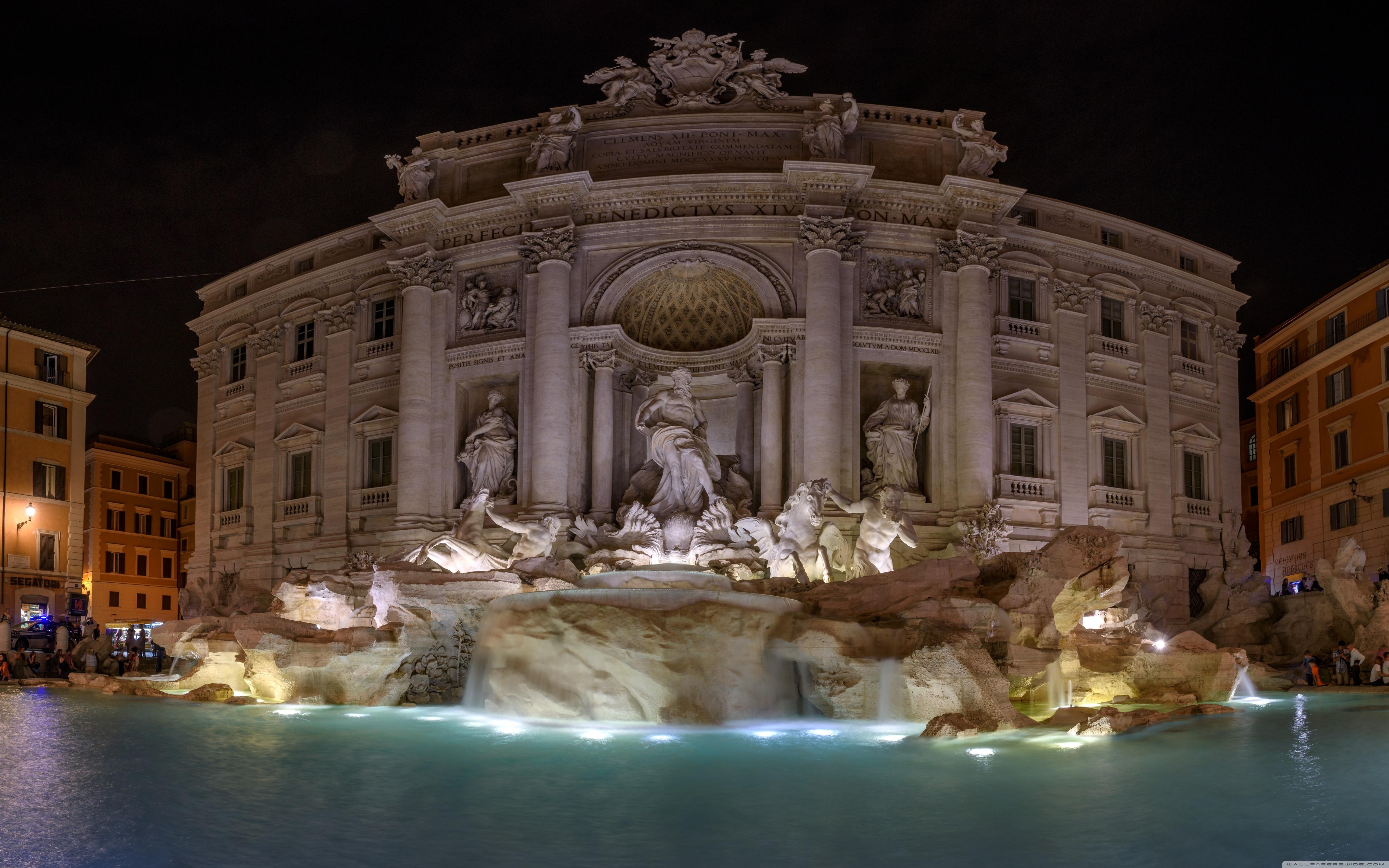 5120x3200 Trevi Fountain at night, Rome, Italy ❤ 4K HD Desktop Wallpaper, Desktop