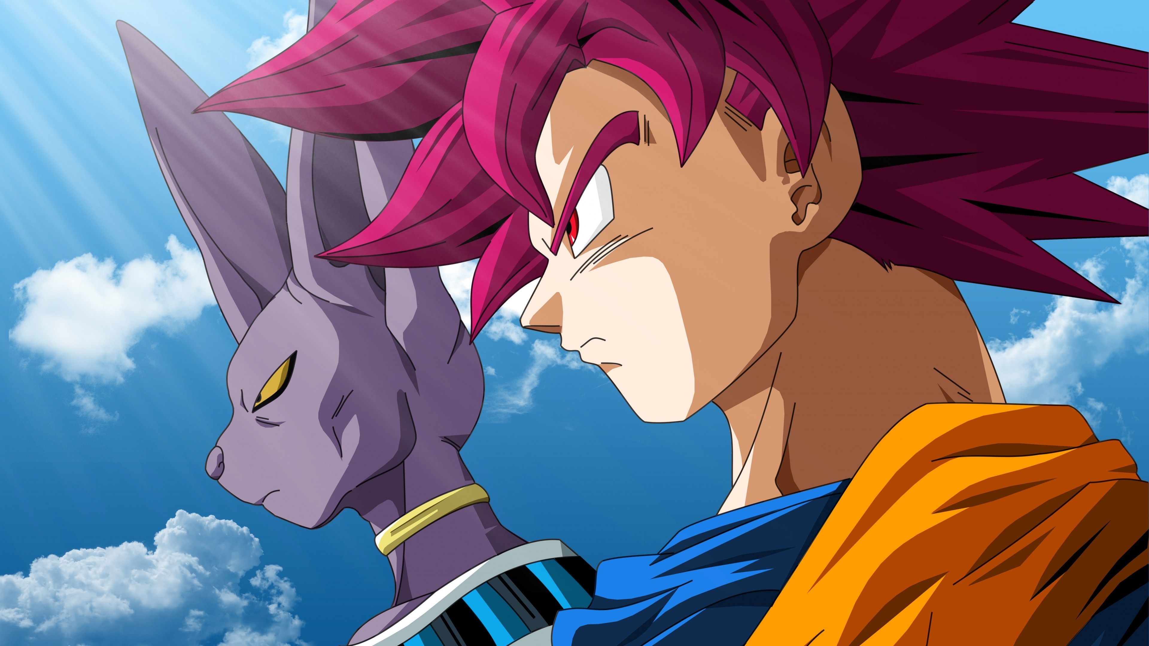 3840x2160 Anime Beerus Super Saiyan God Goku Dragon Ball Z Battle Gods, Desktop