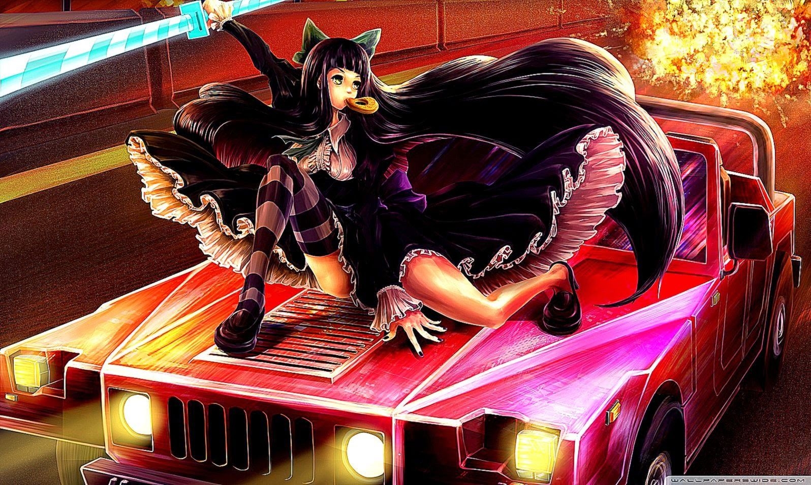 1600x960 Anime Girl Car Wallpaper HD. Background Wallpaper Gallery, Desktop