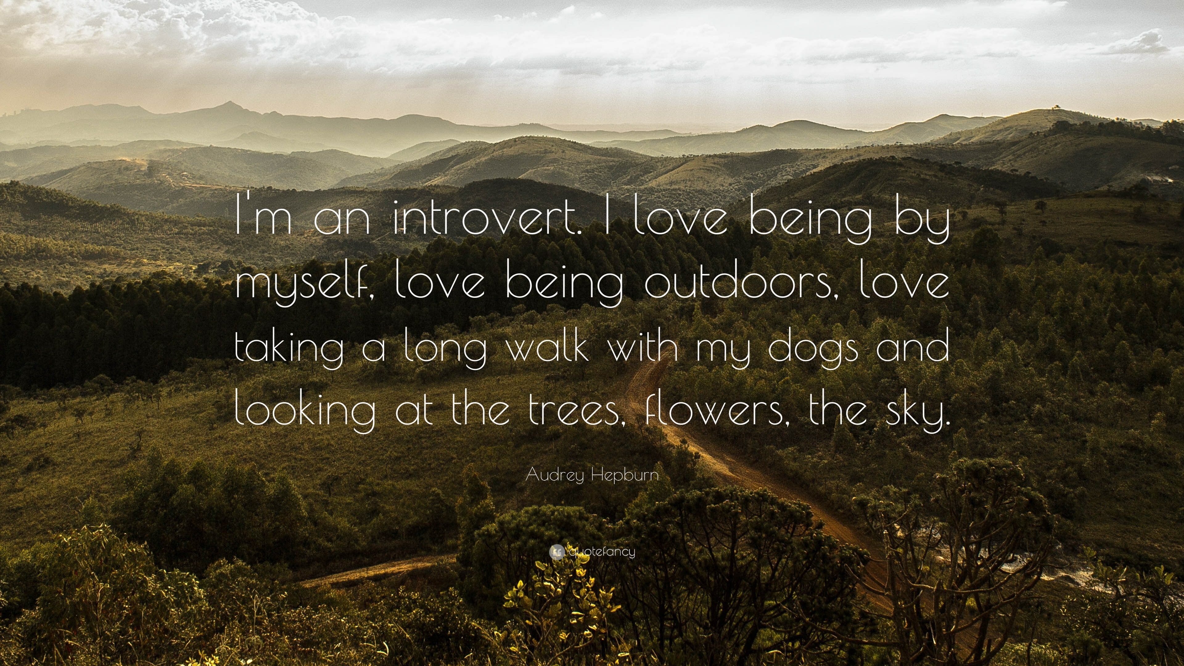 3840x2160 Audrey Hepburn Quote: “I'm an introvert. I love being, Desktop