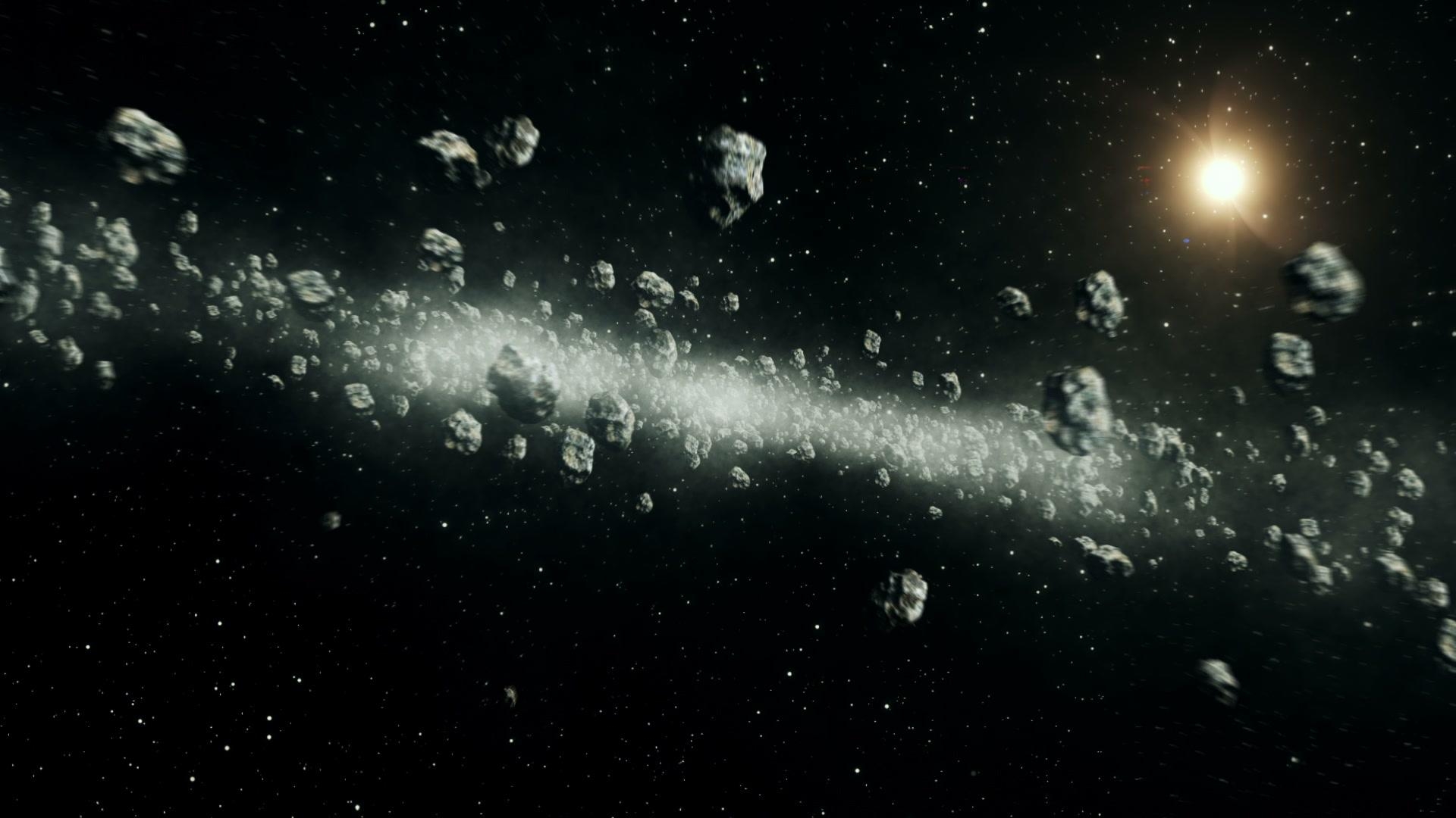 1920x1080 Beautiful Flight Through Asteroid Belt in Open Space. Asteroids, Desktop