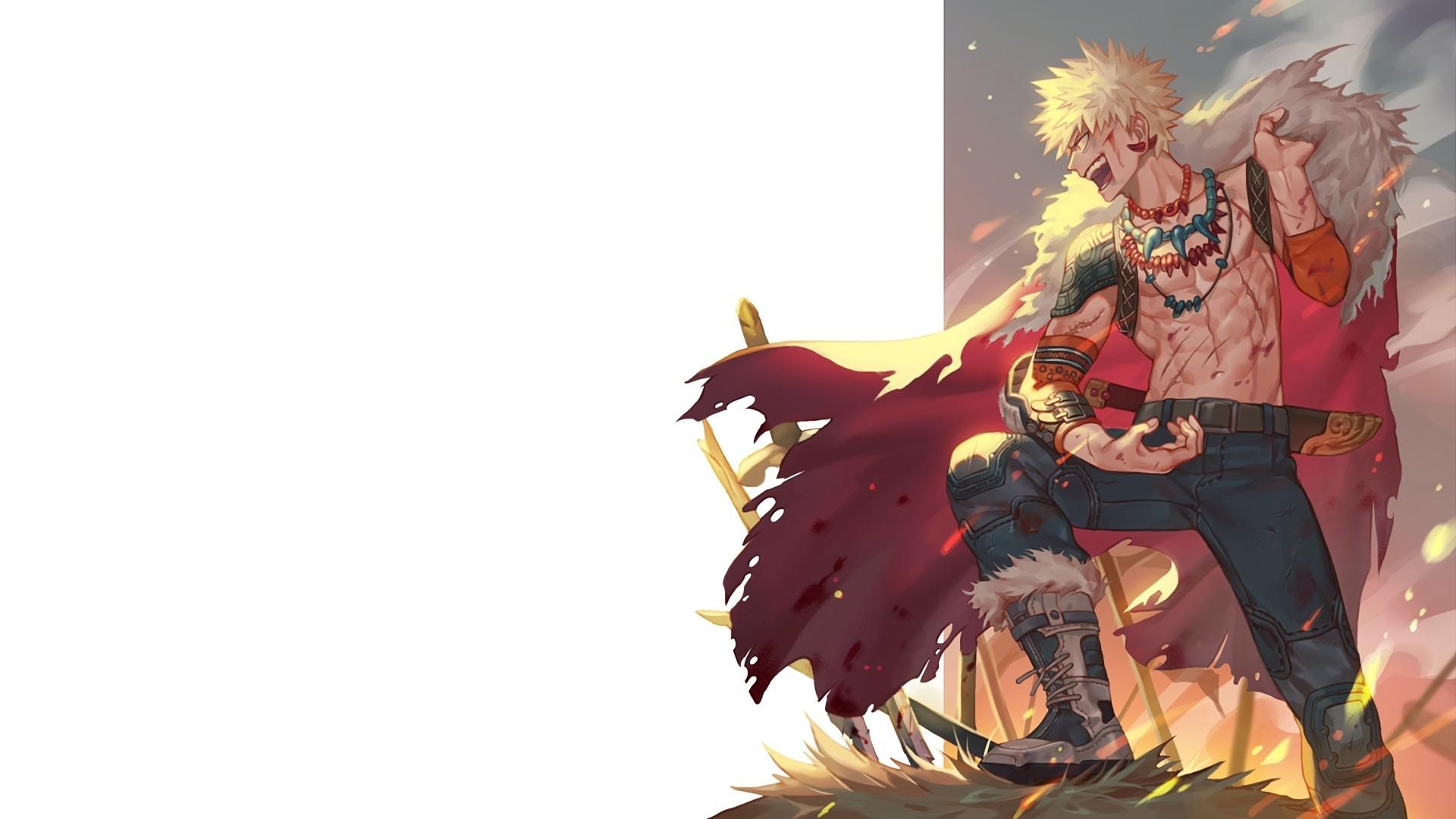 1920x1080 Download wallpaper Katsuki Bakugo 4k manga My Hero, Desktop