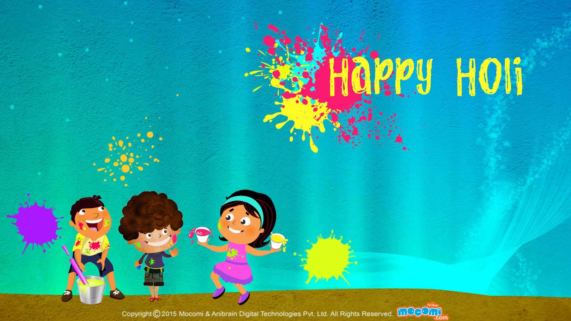 1920x1080 Happy Holi Wallpaper for kids, Desktop