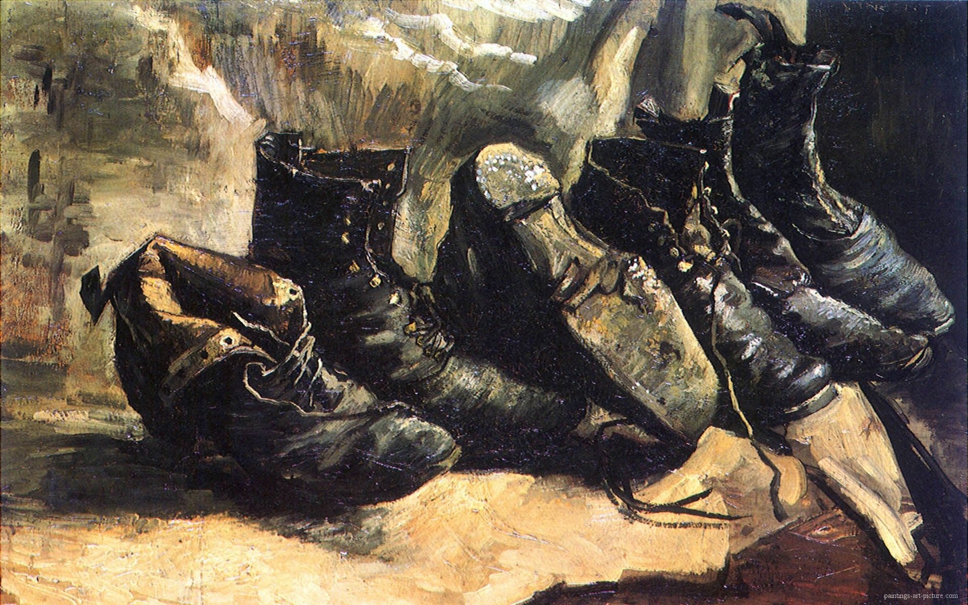 1920x1200 Painting of Vincent Van Gogh shoes Desktop wallpaper 1280x720, Desktop