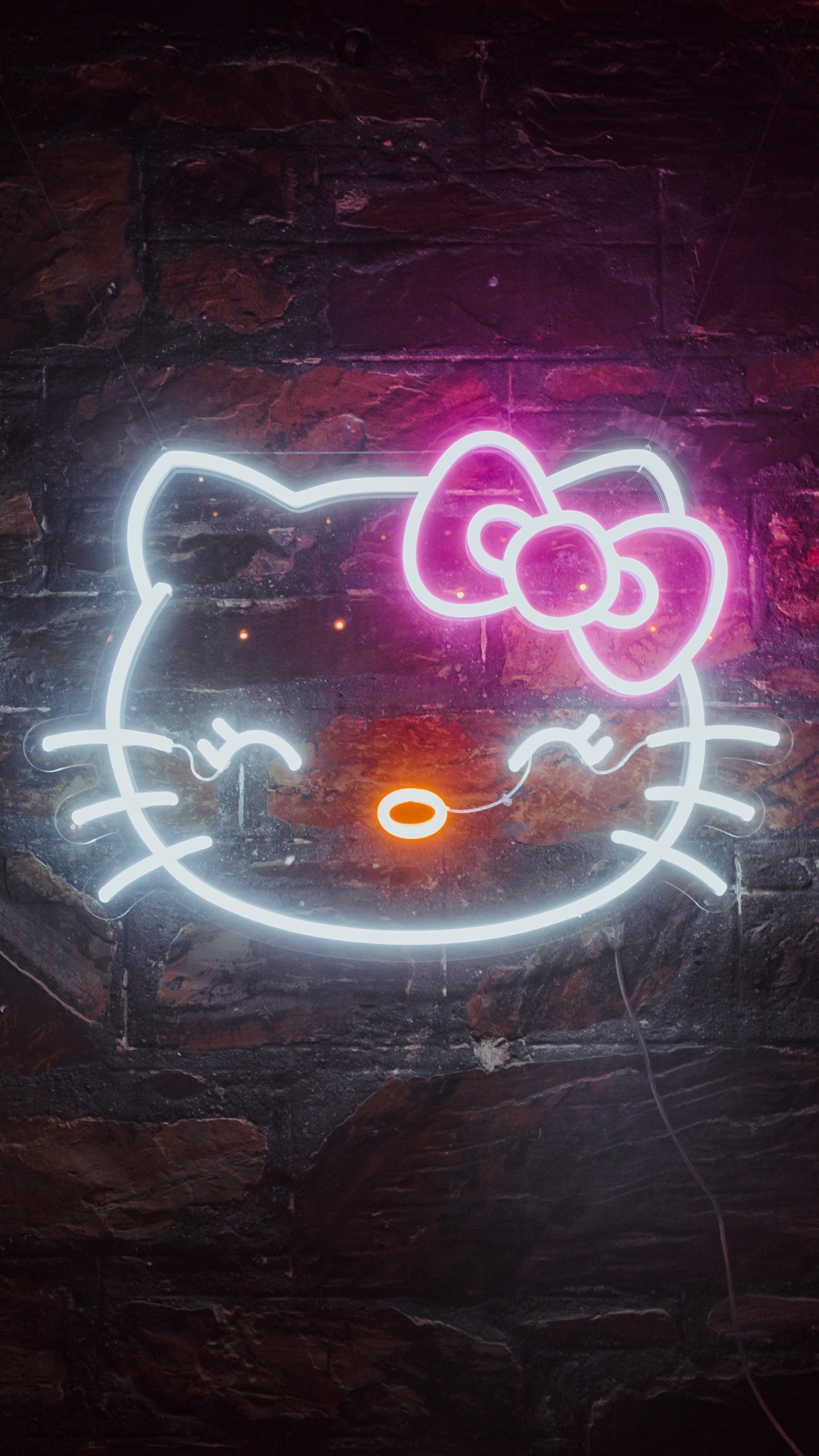 1250x2210 Hello Kitty Wallpaper 4K, Neon sign, Phone