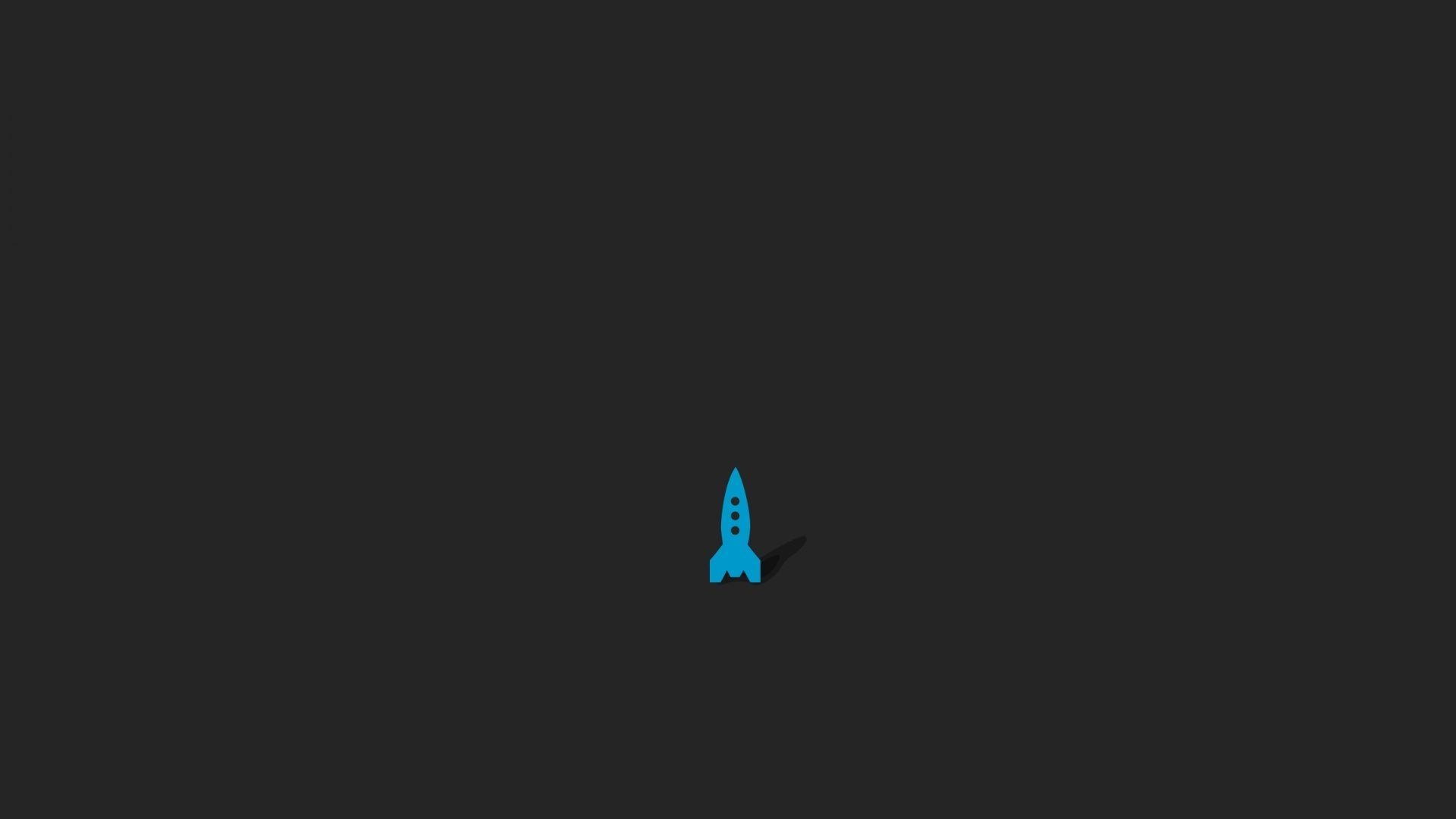 1920x1080 Minimalistic Blue Rocket desktop PC and Mac wallpaper, Desktop