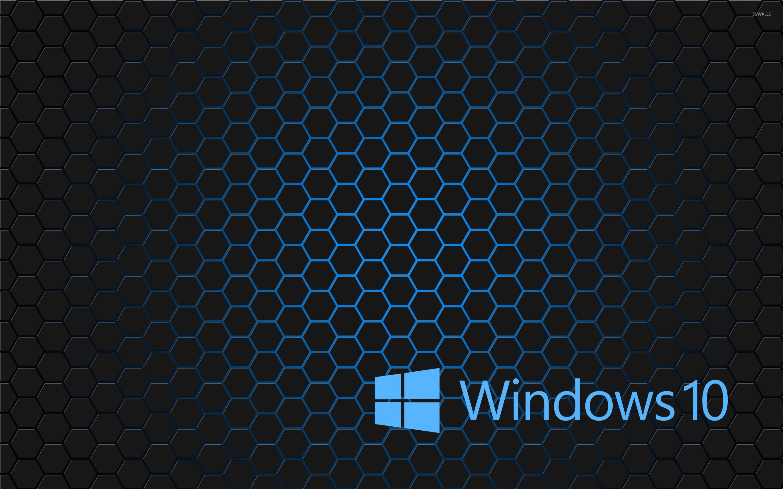 2560x1600 Windows 10 blue text logo on hexagons wallpaper wallpaper, Desktop