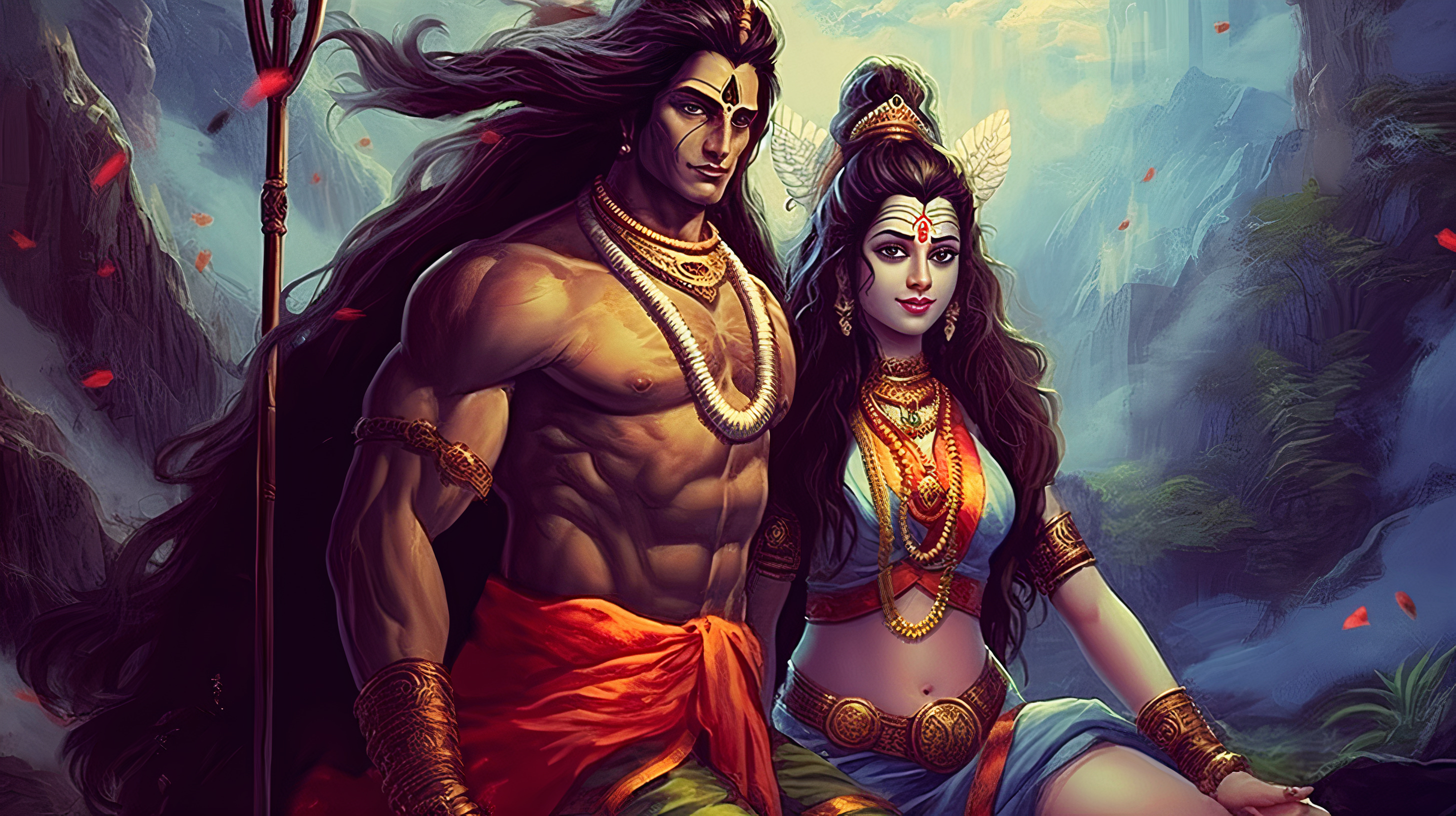 2920x1640 Lord Shiva and Maa Parvati HD Wallpaper, Desktop