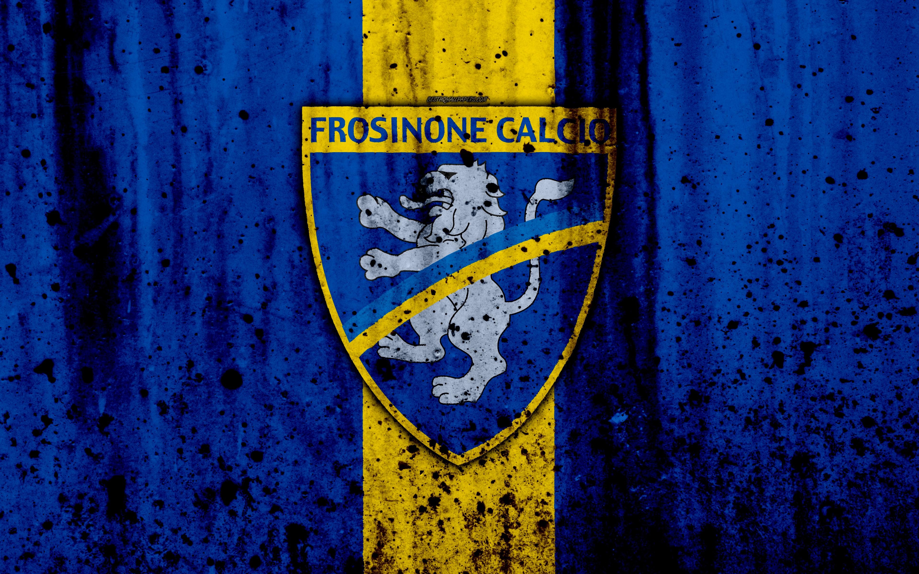 3840x2400 Download wallpaper Frosinone, 4k, grunge, Serie B, football, Italy, Desktop