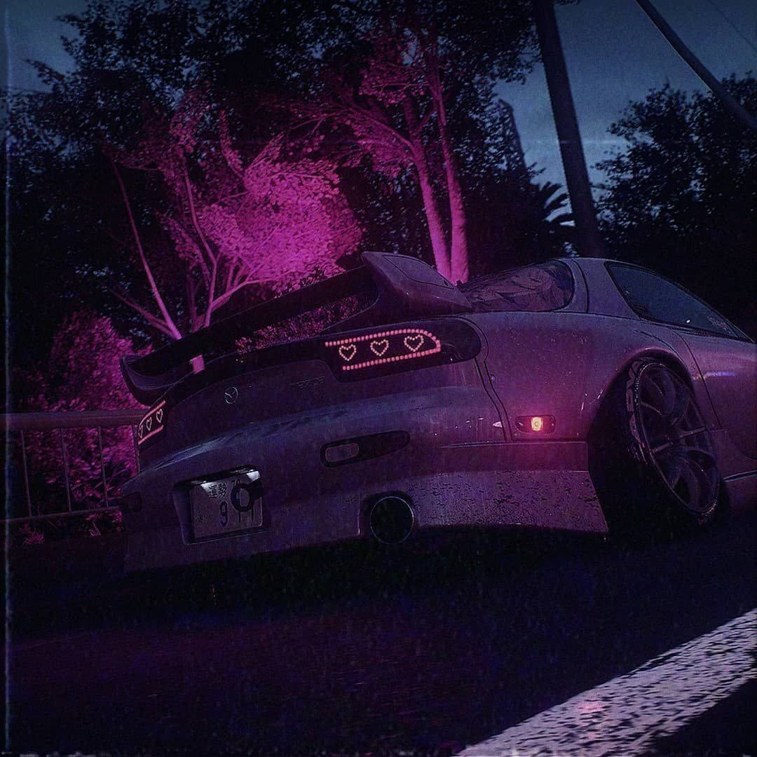 1080x1080 Download Jdm Car With Purple Lights Wallpaper, Phone