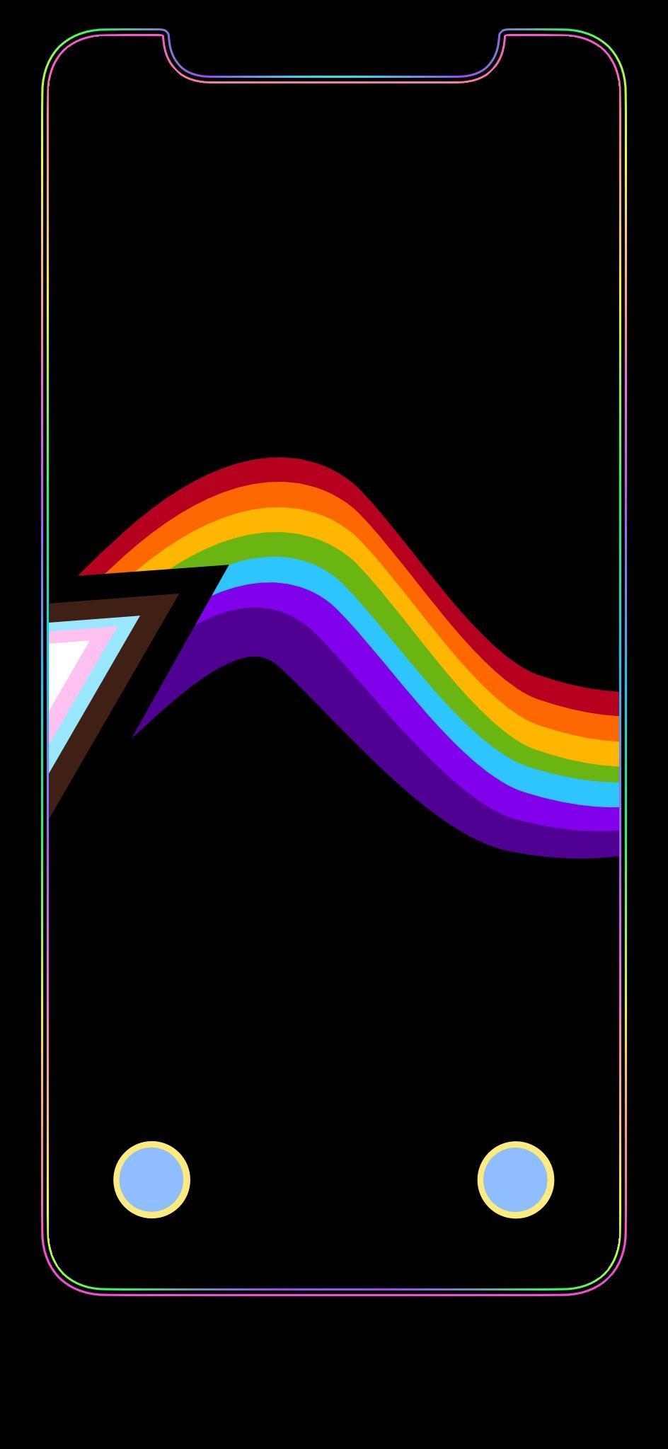 950x2050 LGBTQ+ Pride Flag w/ border link in comments, Phone