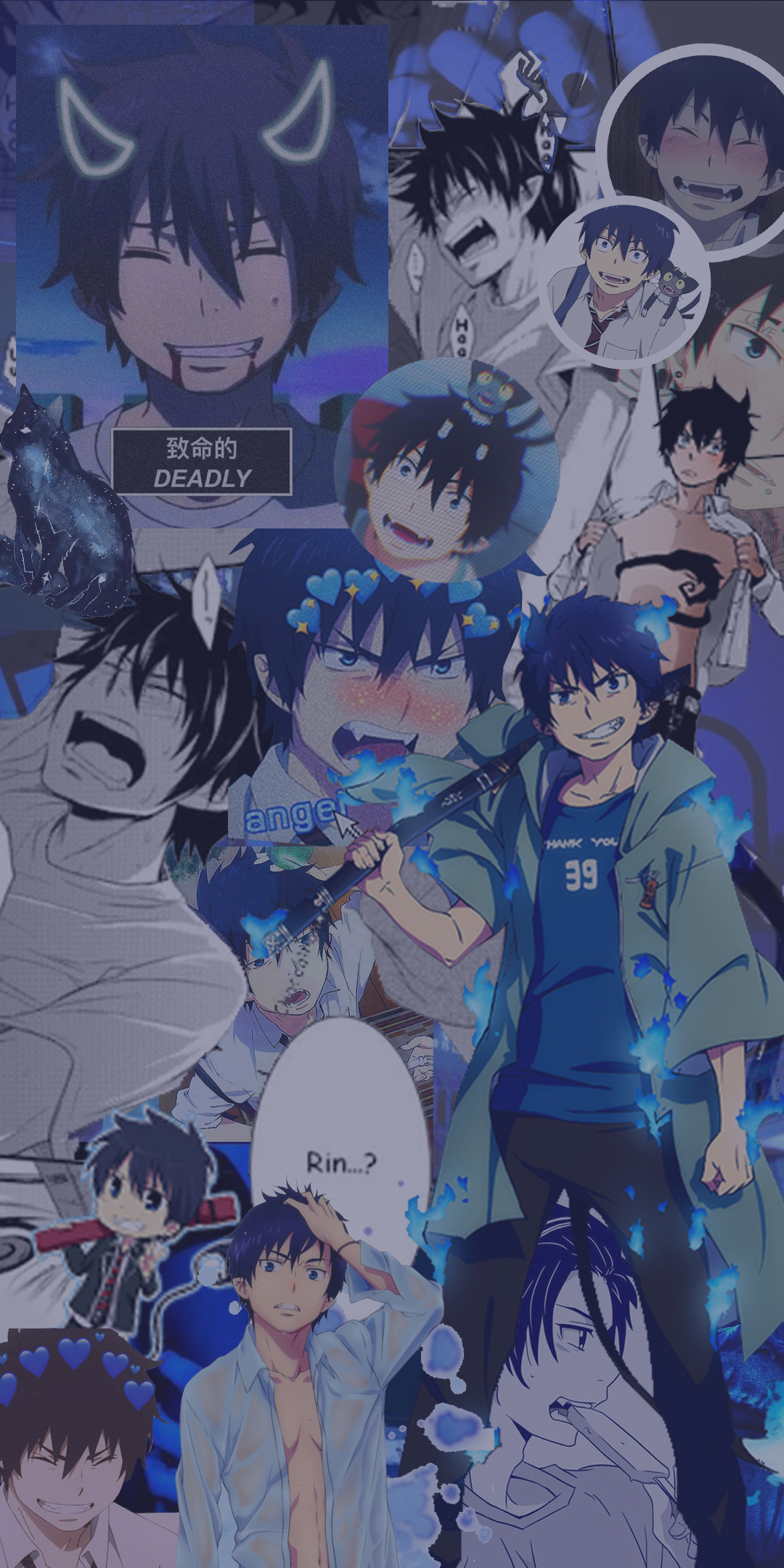 1080x2160 Rin Okumura - #okumura - #AnimeMeme. Blue anime, Kawaii anime, Blue exorcist anime, Phone