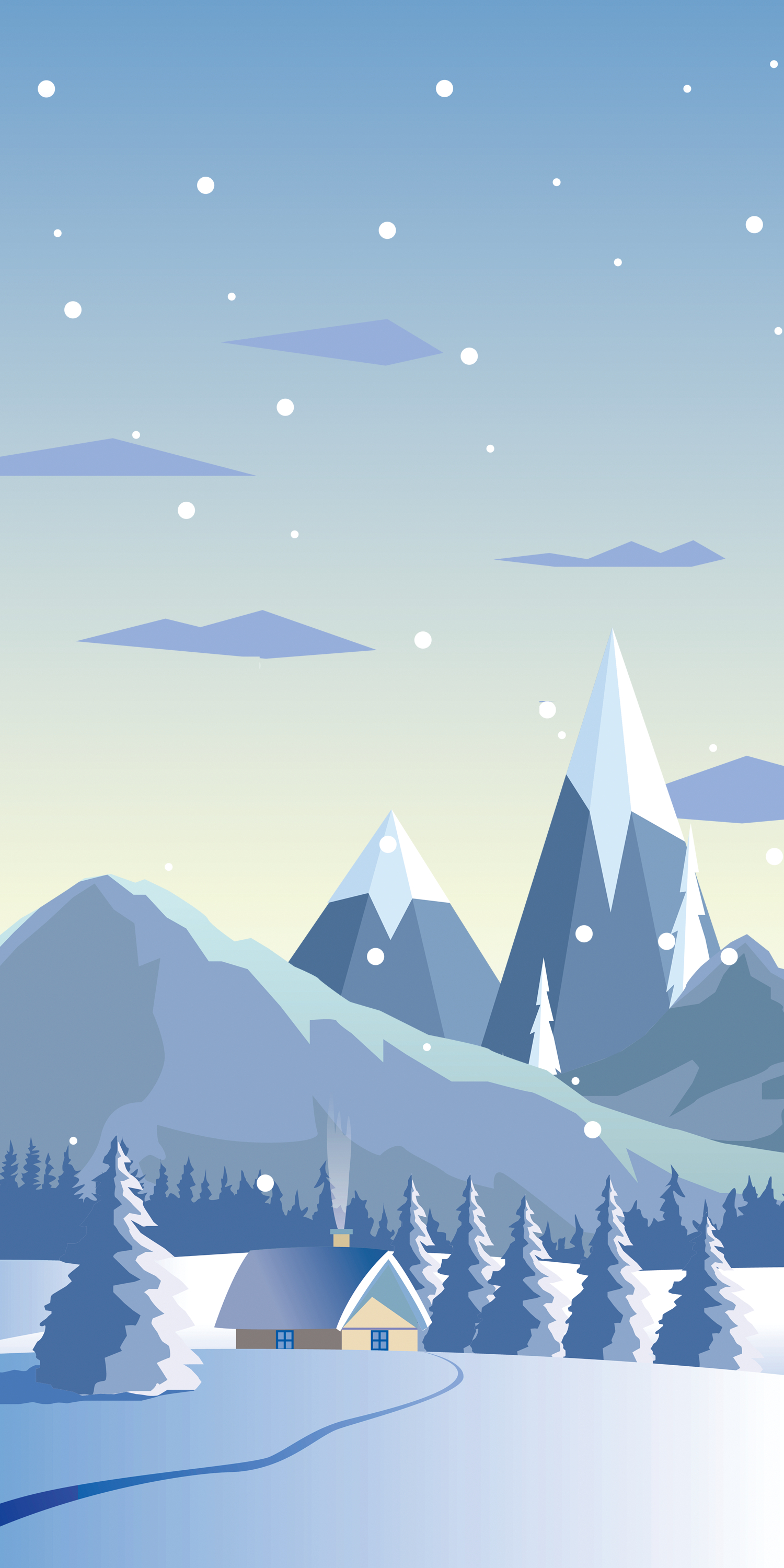 1500x3000 Snowy wallpaper illustrations for iPhone, Phone