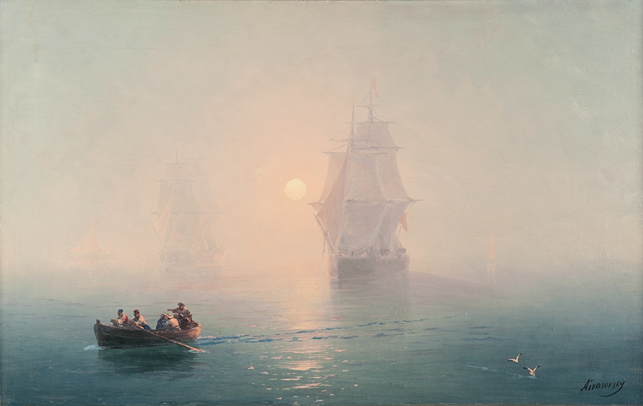 1280x810 Picture Aivazovsky Ivan, Naval Ship Pictorial art, Desktop