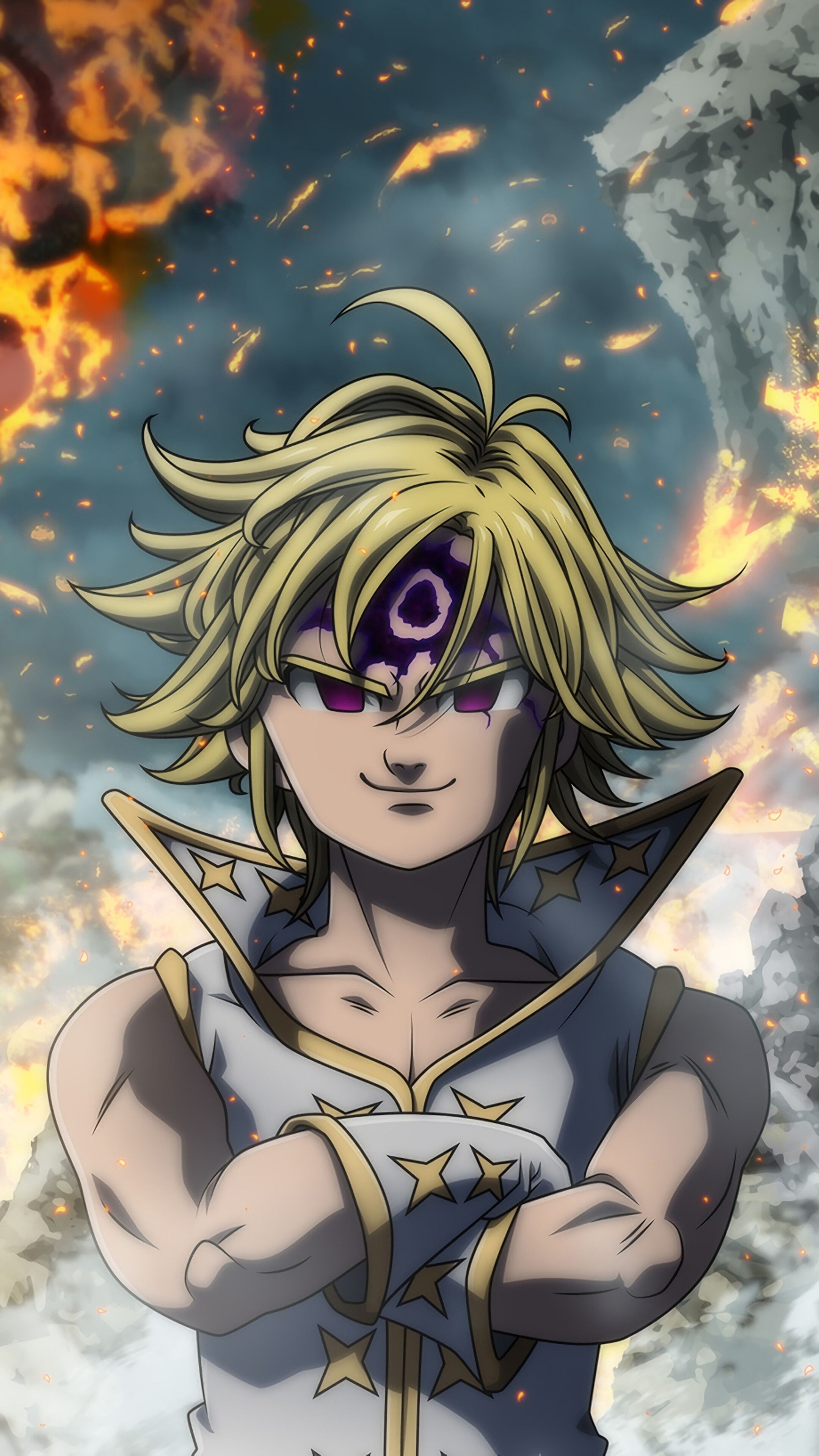 2160x3840 Meliodas, Estarossa, Demon Mark, Nanatsu no Taizai, 4K, Phone