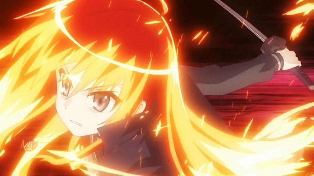 1250x700 Flames Shakugan no Shana red yellow fire weapons Shana red eyes, Desktop