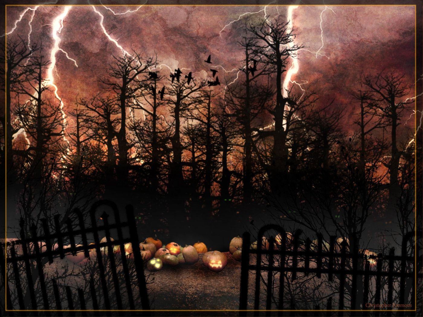 1400x1050 Image Gallery of Spooky Pumpkin Patch Background, Desktop