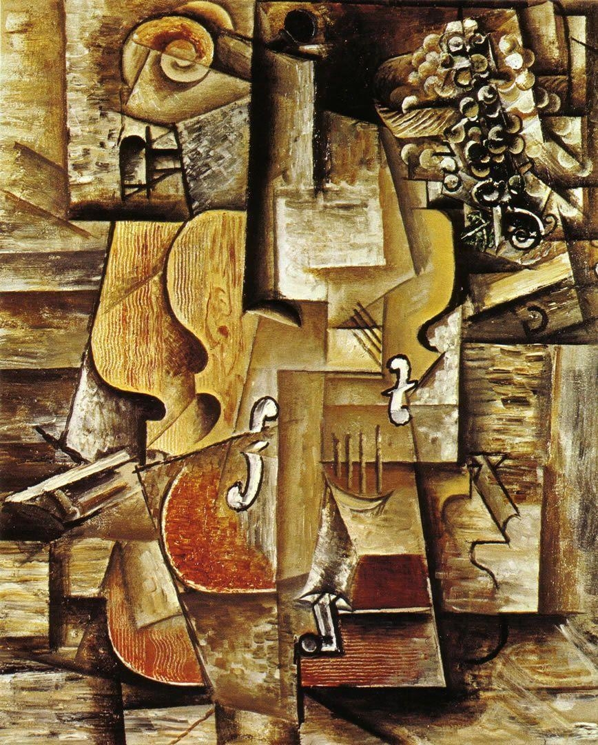 870x1080 Violin And Grapes 1912 Picasso Wallpaper Image, Phone