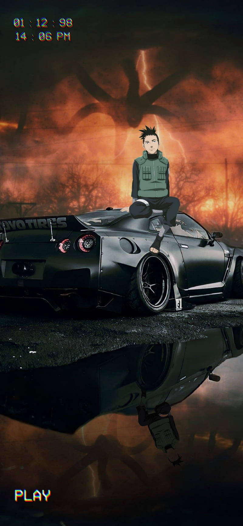 800x1740 Download Shikamaru On A Car Anime Wallpaper, Phone