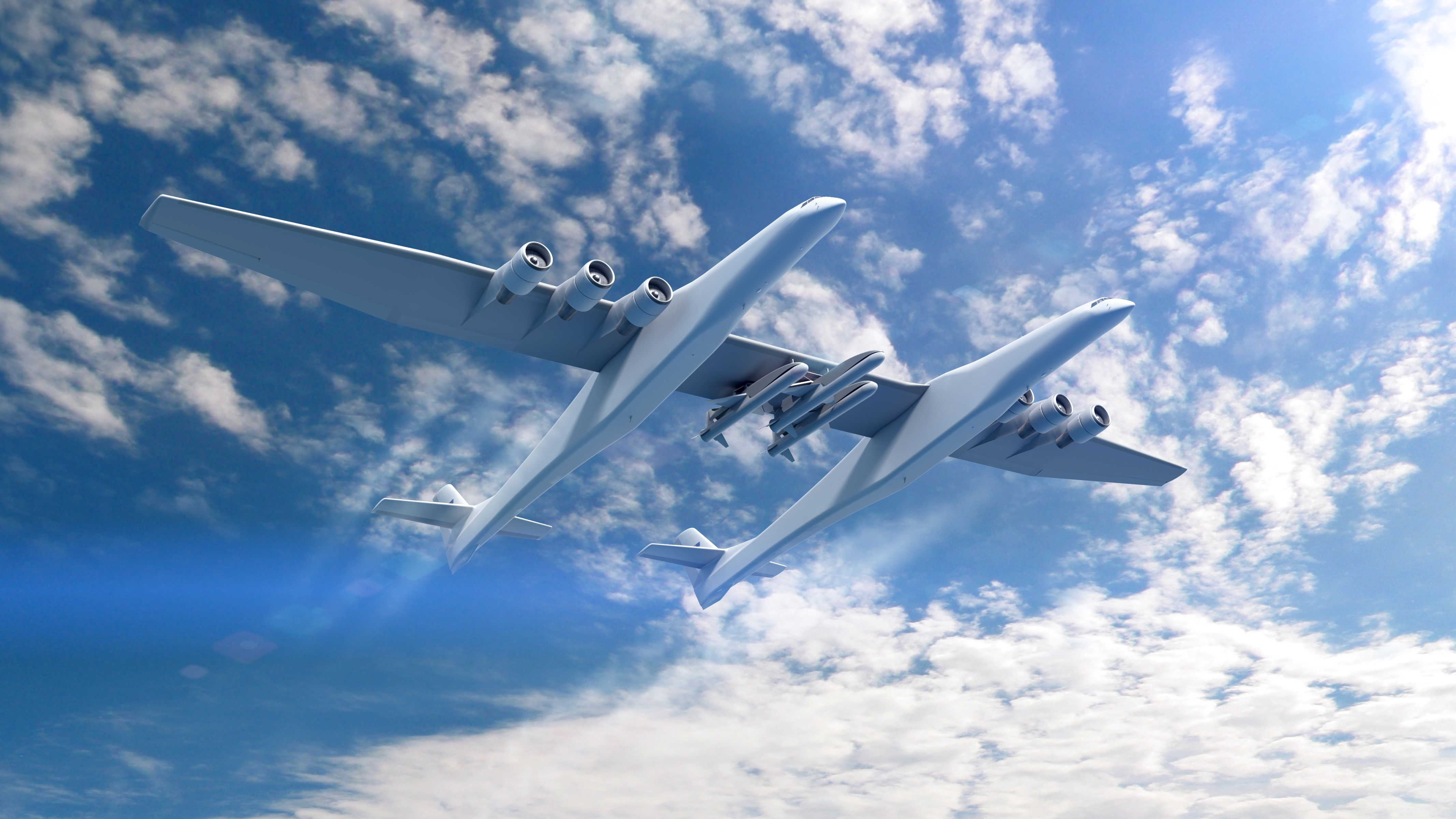 4270x2400 Wallpaper Stratolaunch aircraft, Pegasus XL, Carrier aircraft, 4K, Desktop