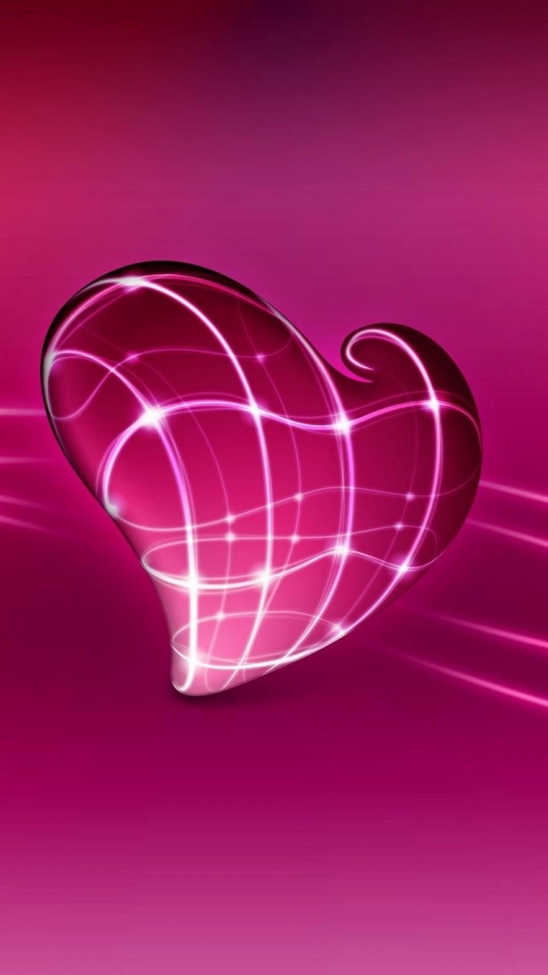 1080x1920 Pink Heart Android Wallpaper 3D Android Wallpaper, Phone