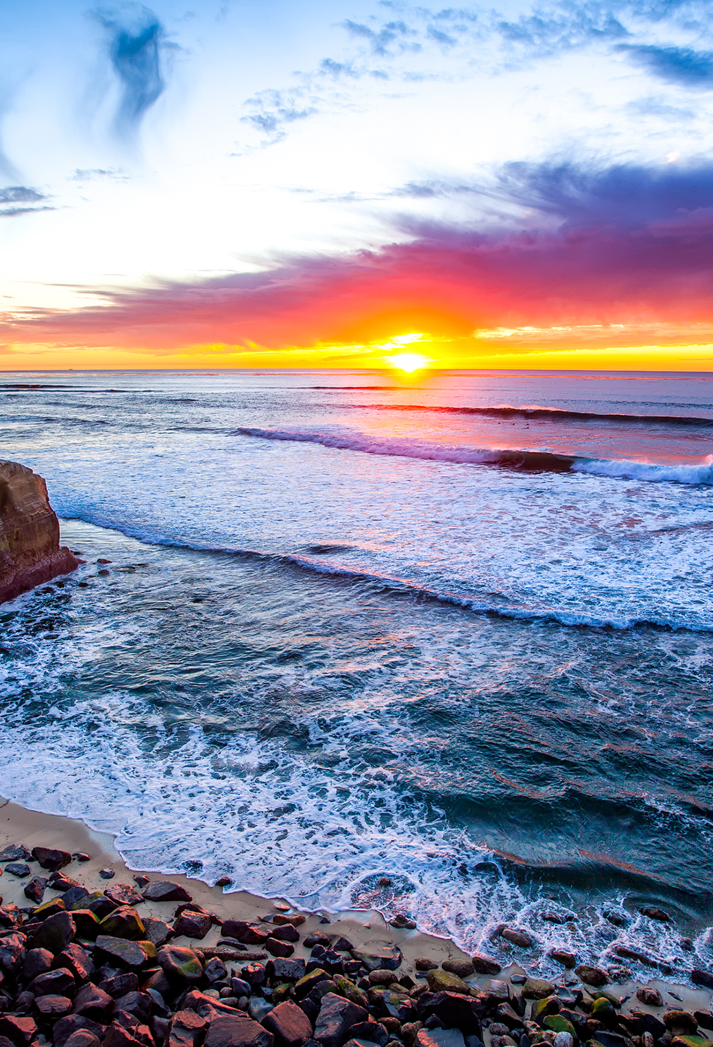 1040x1530 Ocean Sunset in San Diego Wallpaper for iPhone X, 6, Phone