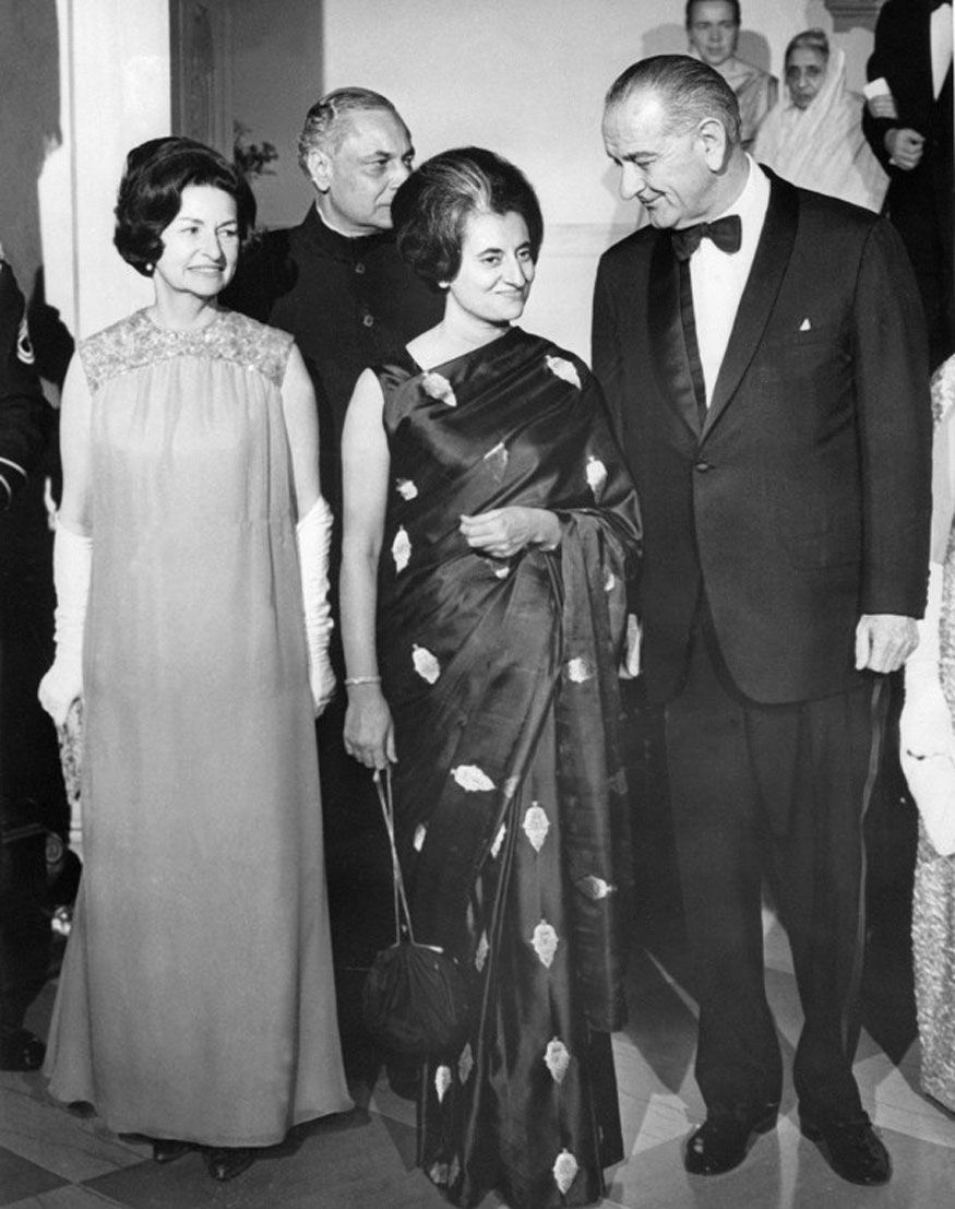 880x1110 Indian Prime Minister Indira Gandhi With American President, Phone