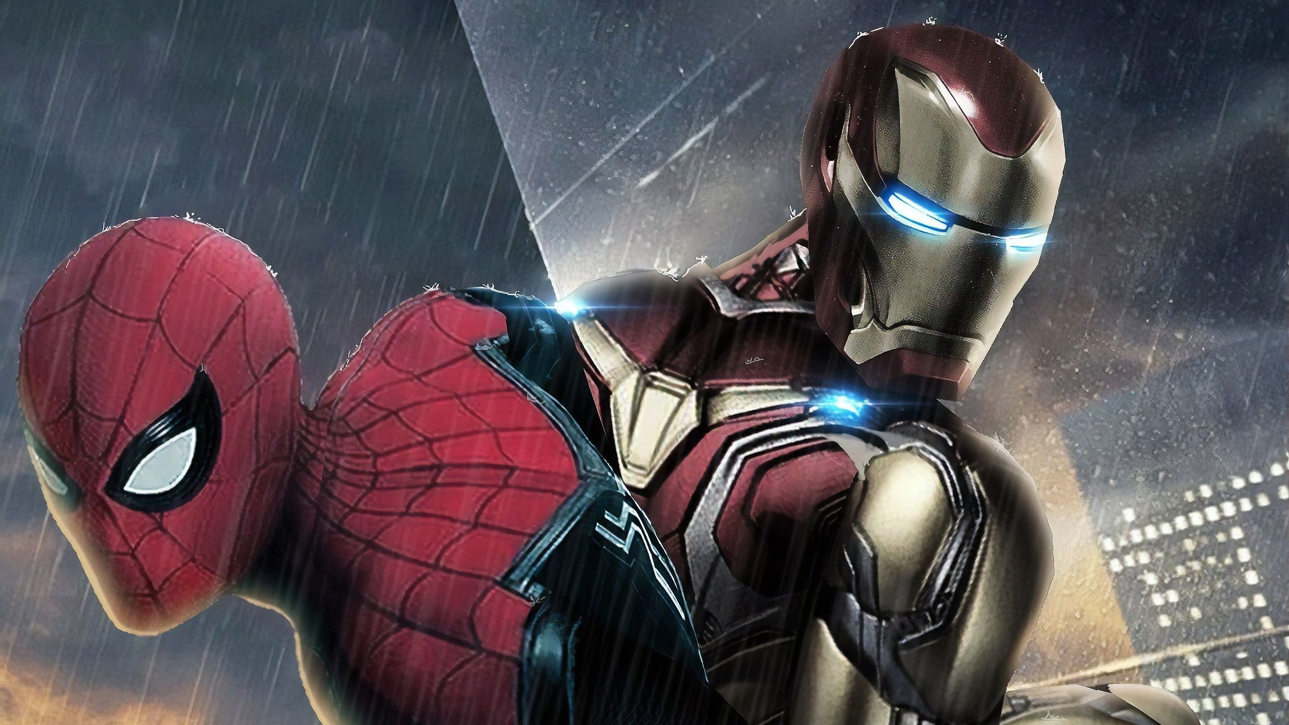 2560x1440 Iron Man And Spider Man Art, Desktop