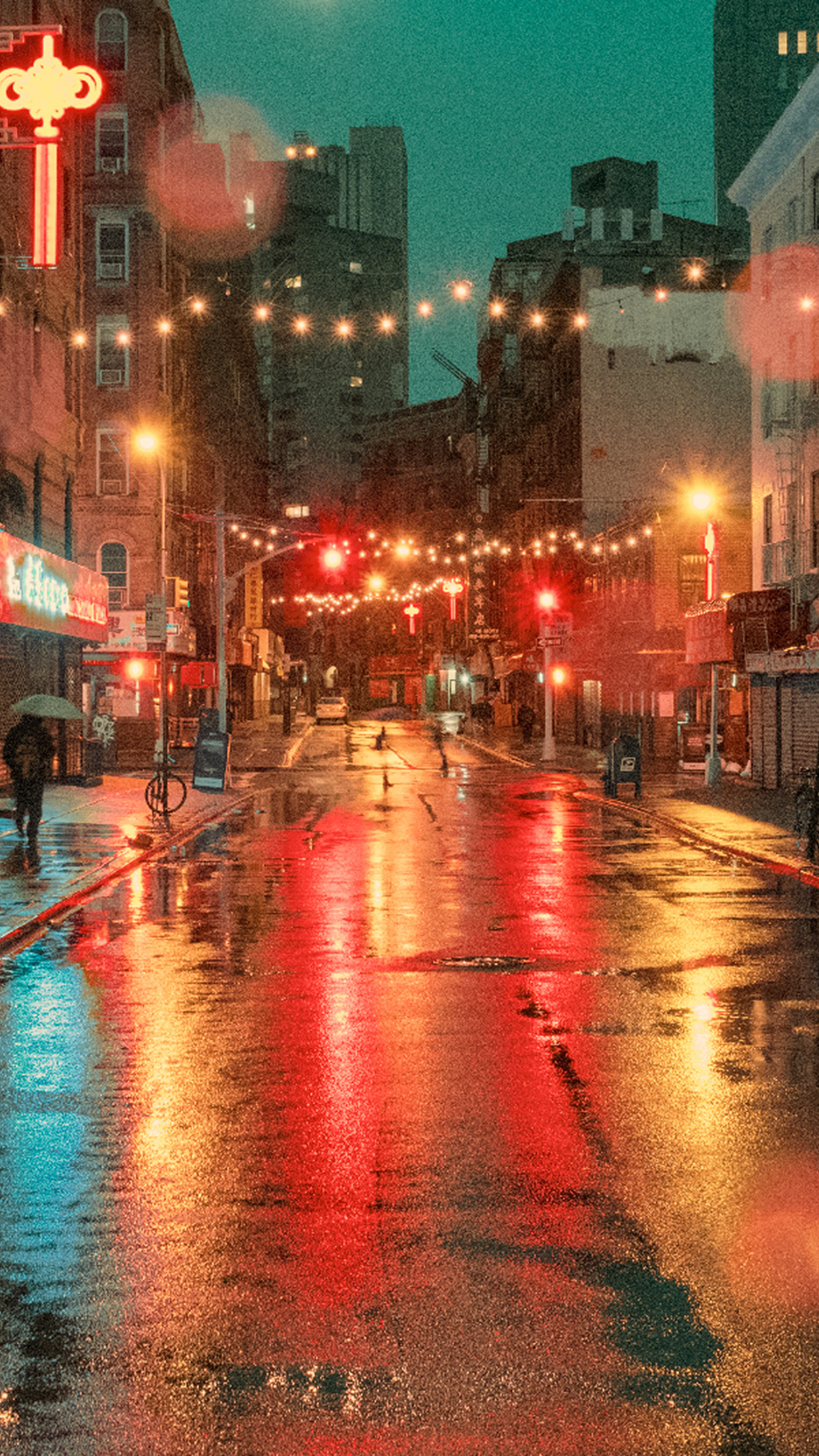 1250x2210 iPhone X wallpaper. nature street city light red rain, Phone