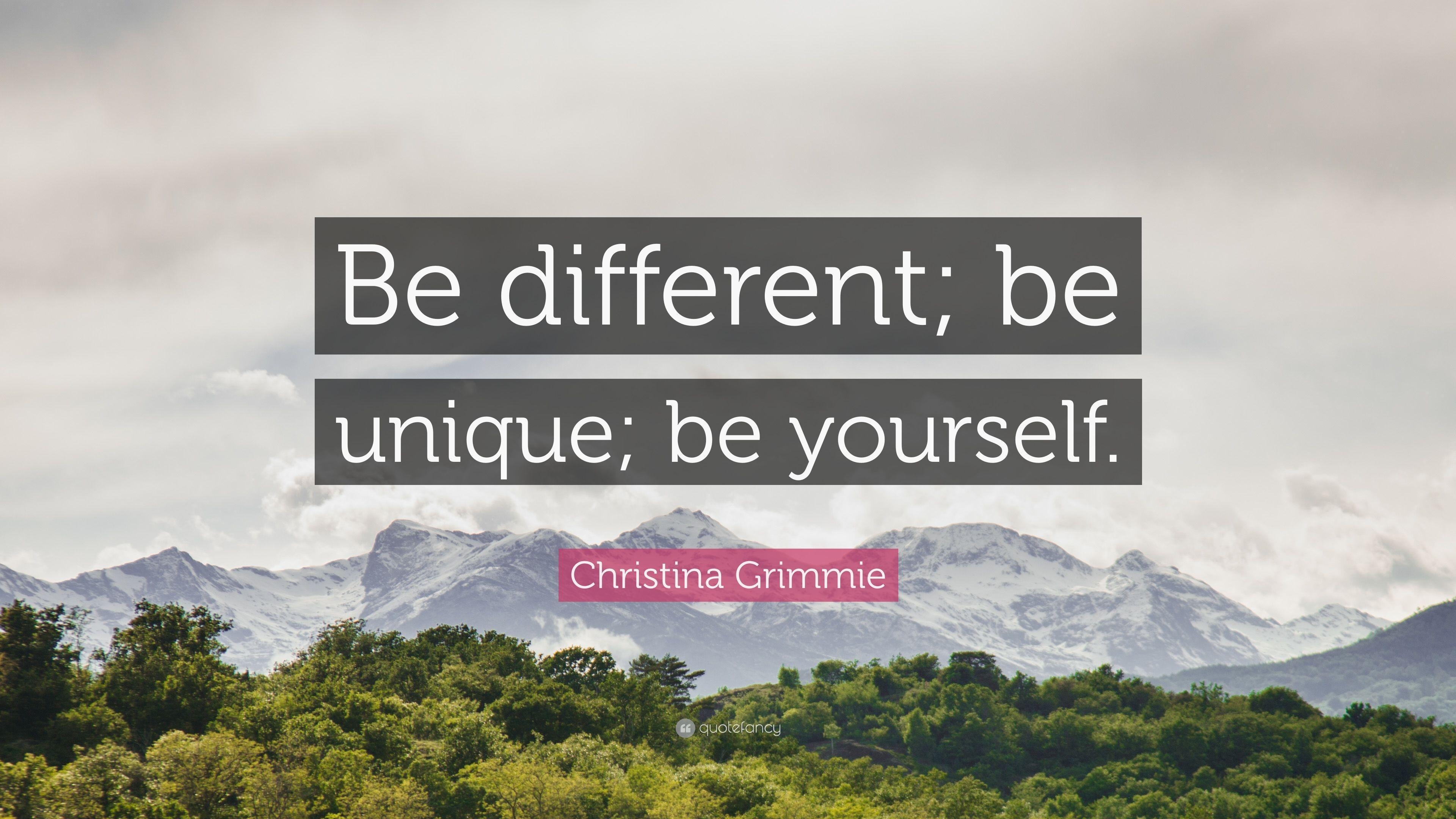 3840x2160 Christina Grimmie Quote: “Be different; be unique; be yourself, Desktop