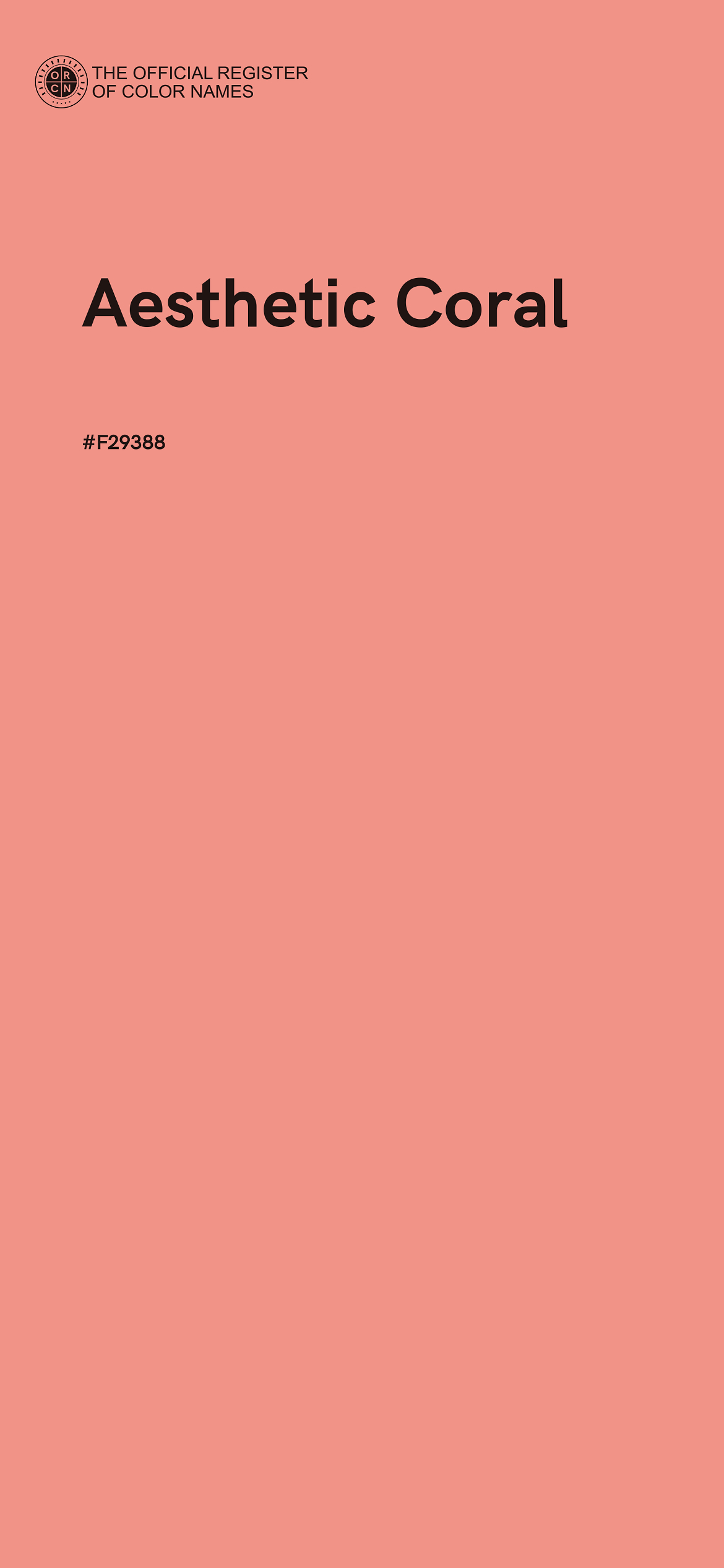 1170x2540 Aesthetic Coral - #F29388 Official Register of Color Names, Phone