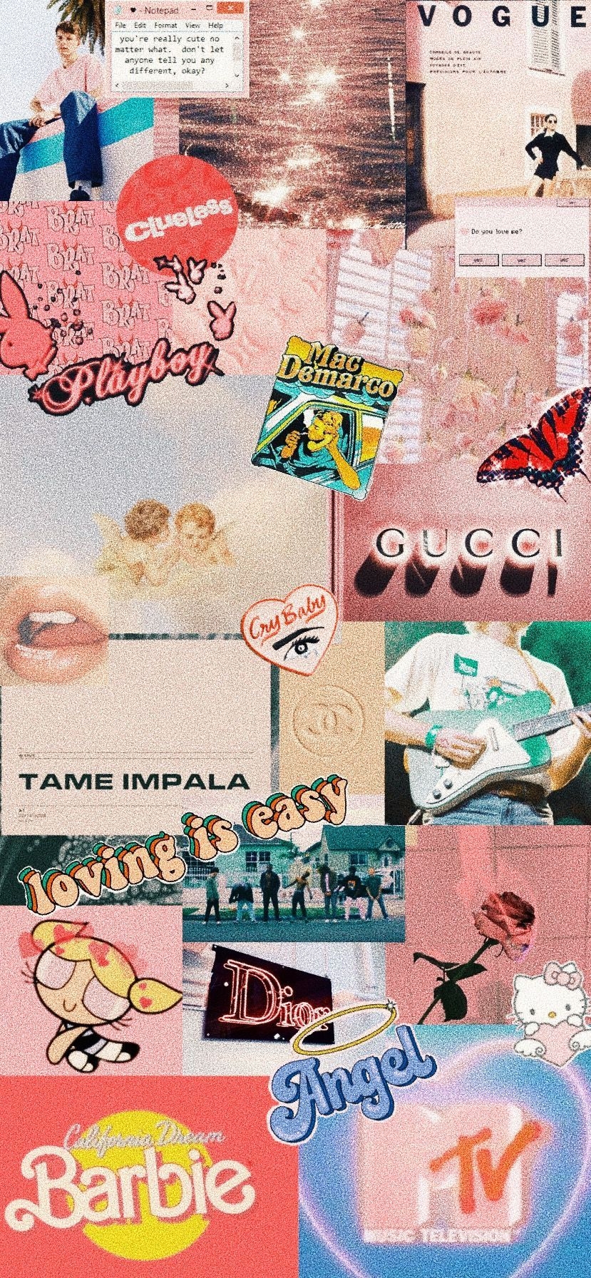 830x1800 aesthetic collage wallpaper, Phone